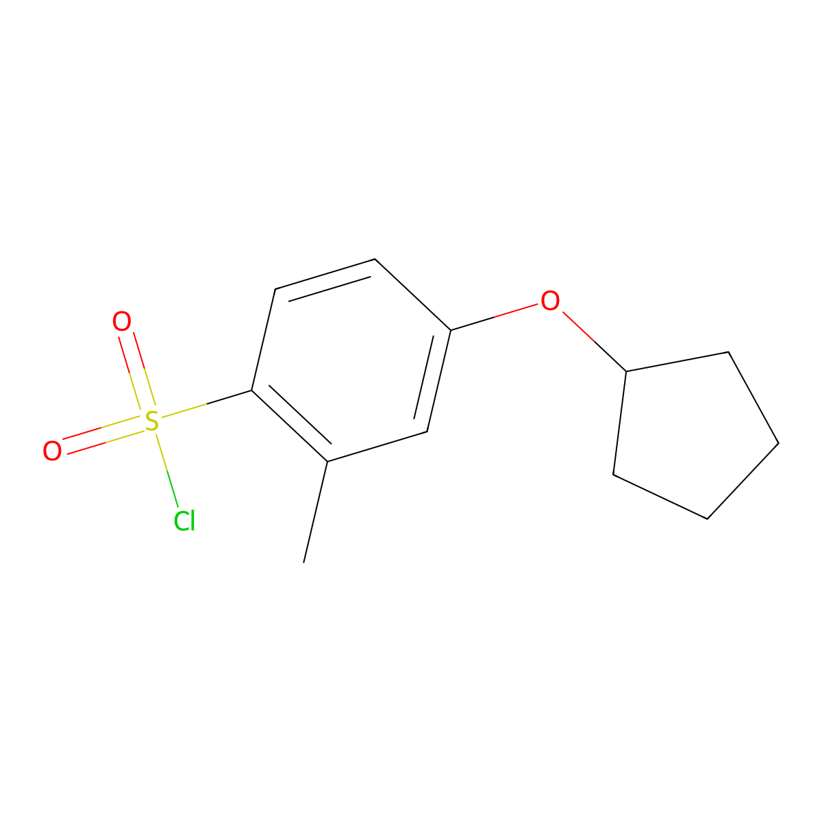 4-(Cyclopentyloxy)-2-methylbenzene-1-sulfonyl chloride molecular structure, CAS 1016730-44-1