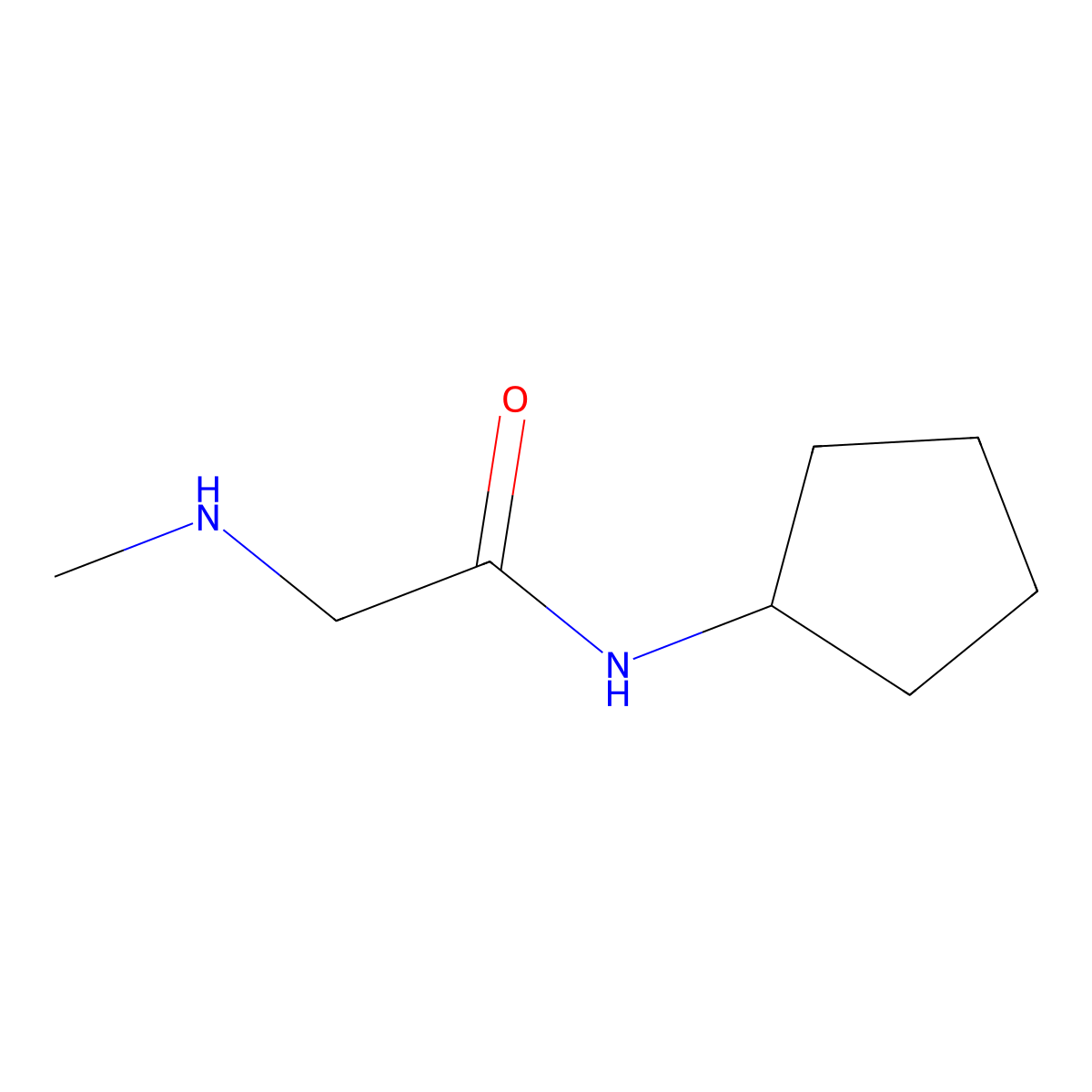 N-Cyclopentyl-2-(methylamino)acetamide molecular structure, CAS 1016730-87-2