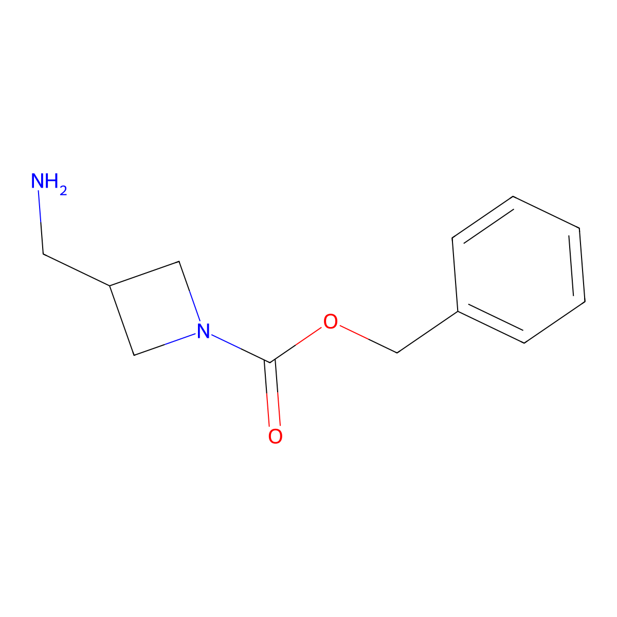 Benzyl 3-(aminomethyl)azetidine-1-carboxylate molecular structure, CAS 1016731-24-0