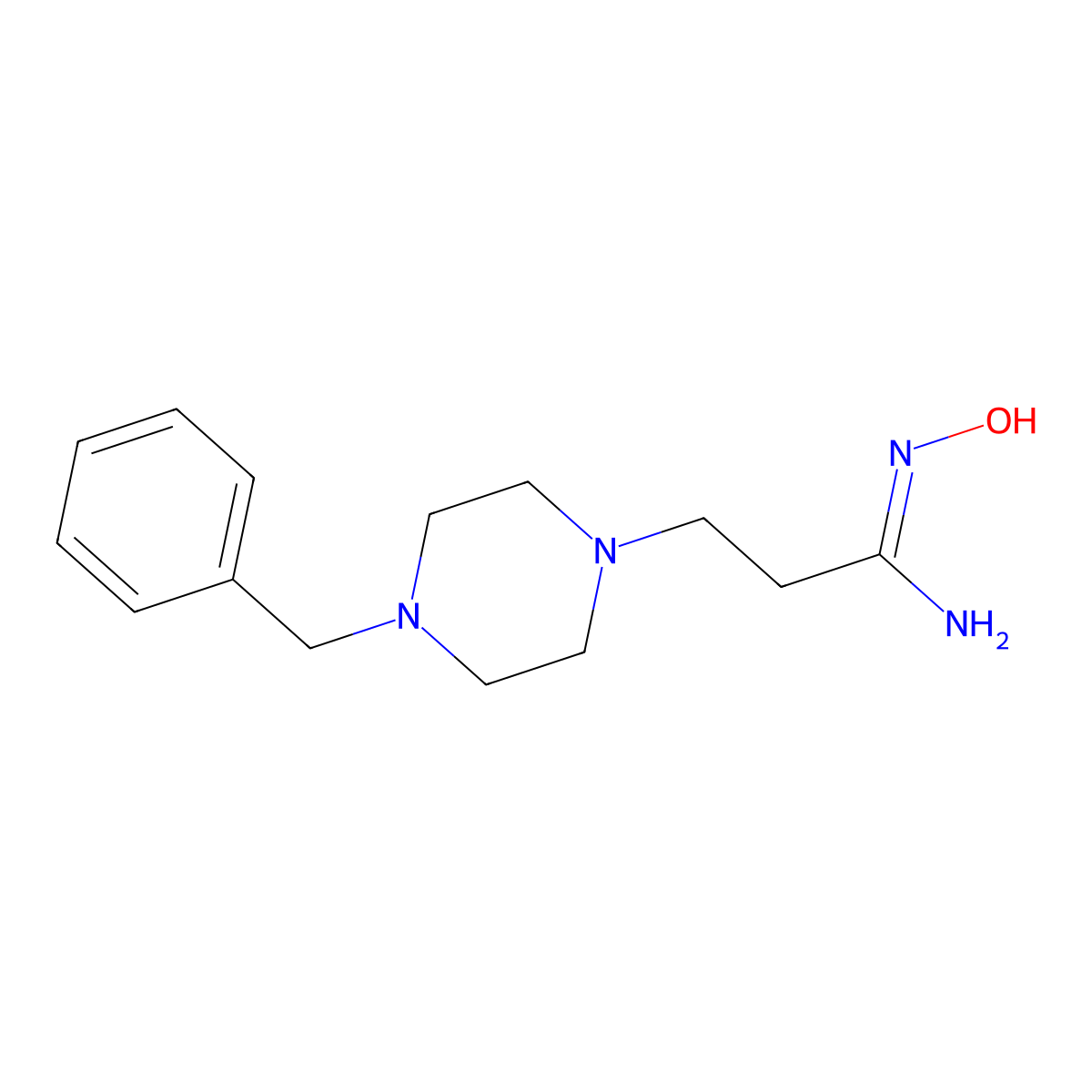 3-(4-benzylpiperazin-1-yl)-N'-hydroxypropanimidamide molecular structure, CAS 1016731-93-3