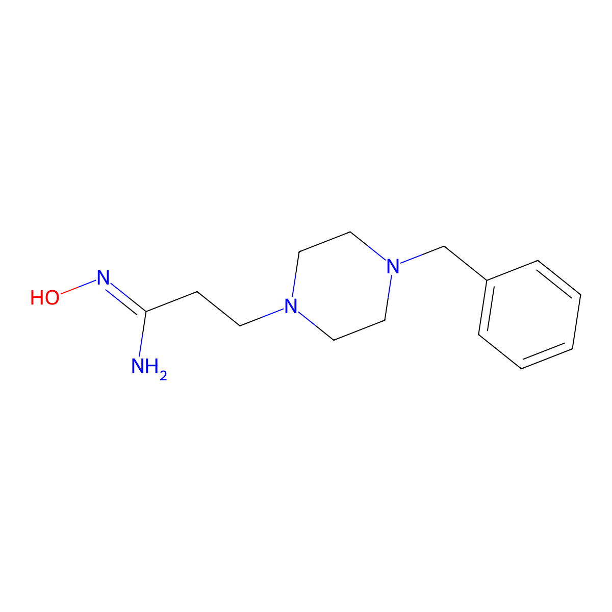 3-(4-benzylpiperazin-1-yl)-N'-hydroxypropanimidamide molecular structure, CAS 1016731-93-3