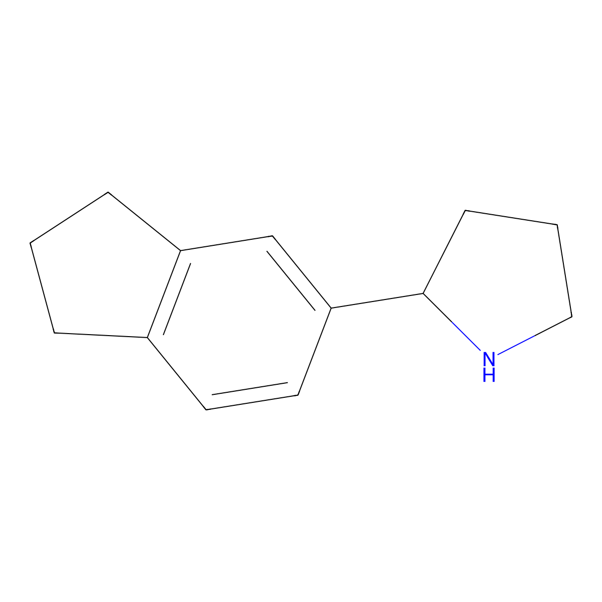 2-(2,3-Dihydro-1H-inden-5-YL)pyrrolidine molecular structure, CAS 1016733-06-4