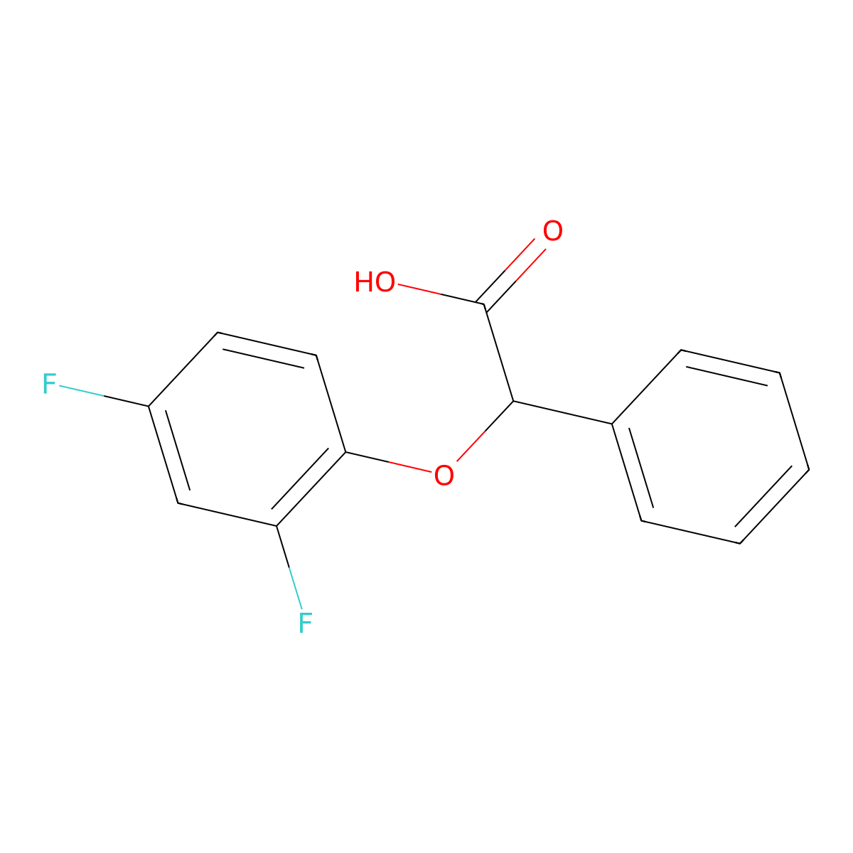 2-(2,4-Difluorophenoxy)-2-phenylacetic acid molecular structure, CAS 1016734-24-9