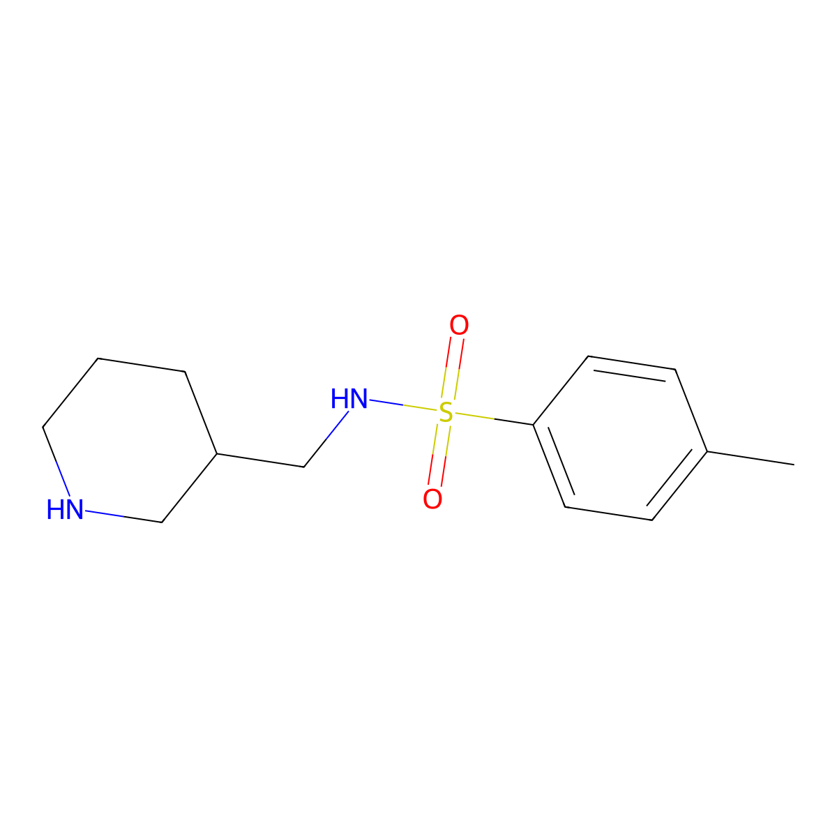 4-Methyl-N-(piperidin-3-ylmethyl)benzene-1-sulfonamide molecular structure, CAS 1016734-34-1