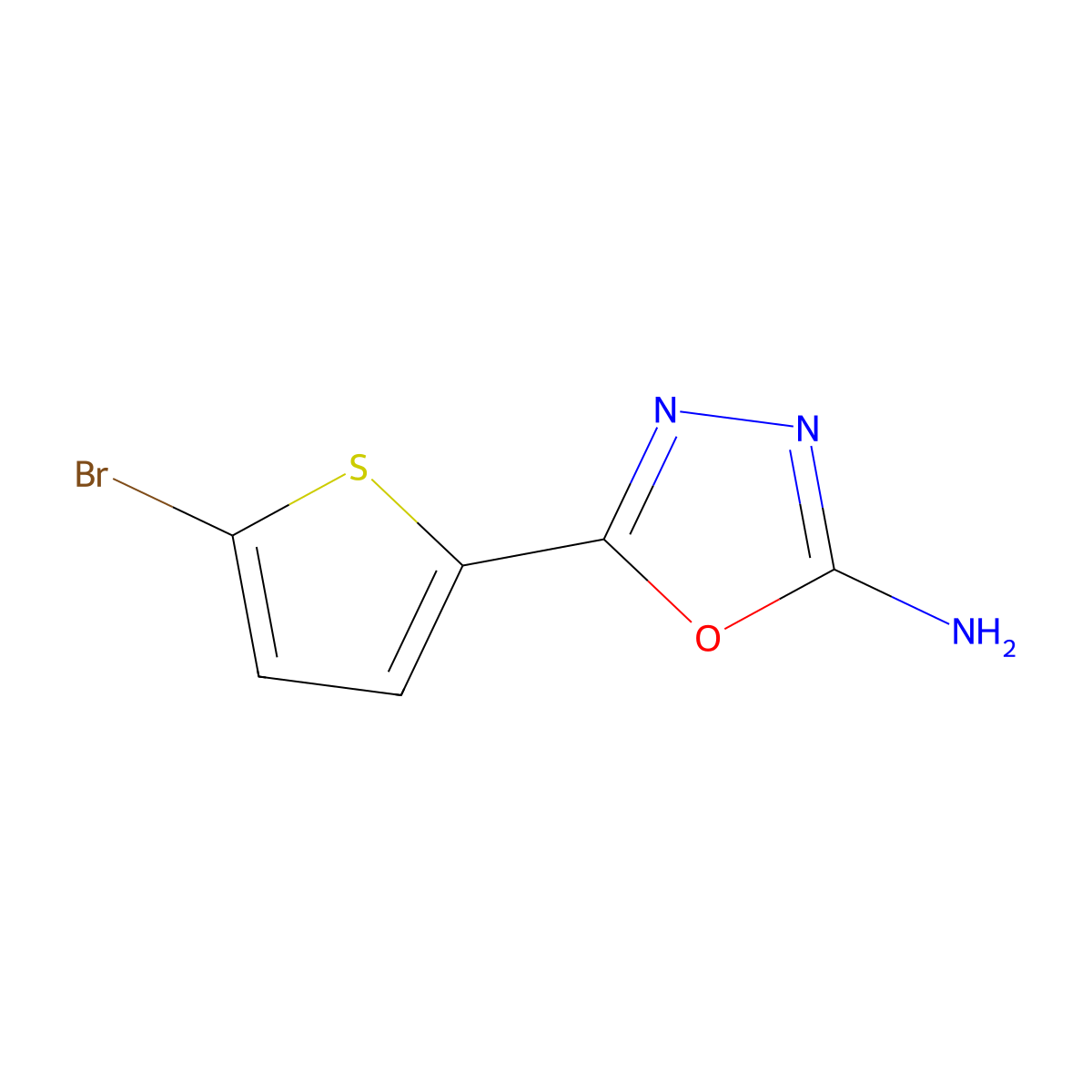 5-(5-Bromothiophen-2-yl)-1,3,4-oxadiazol-2-amine molecular structure, CAS 1016734-35-2