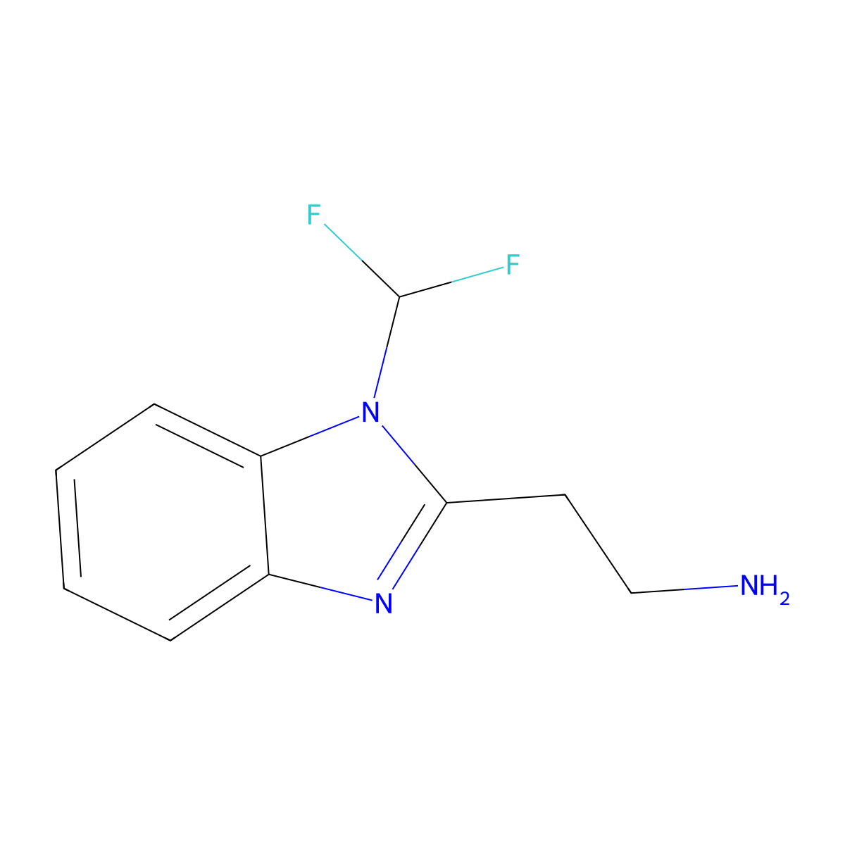 2-[1-(Difluoromethyl)-1H-1,3-benzodiazol-2-YL]ethan-1-amine molecular structure, CAS 1016734-47-6