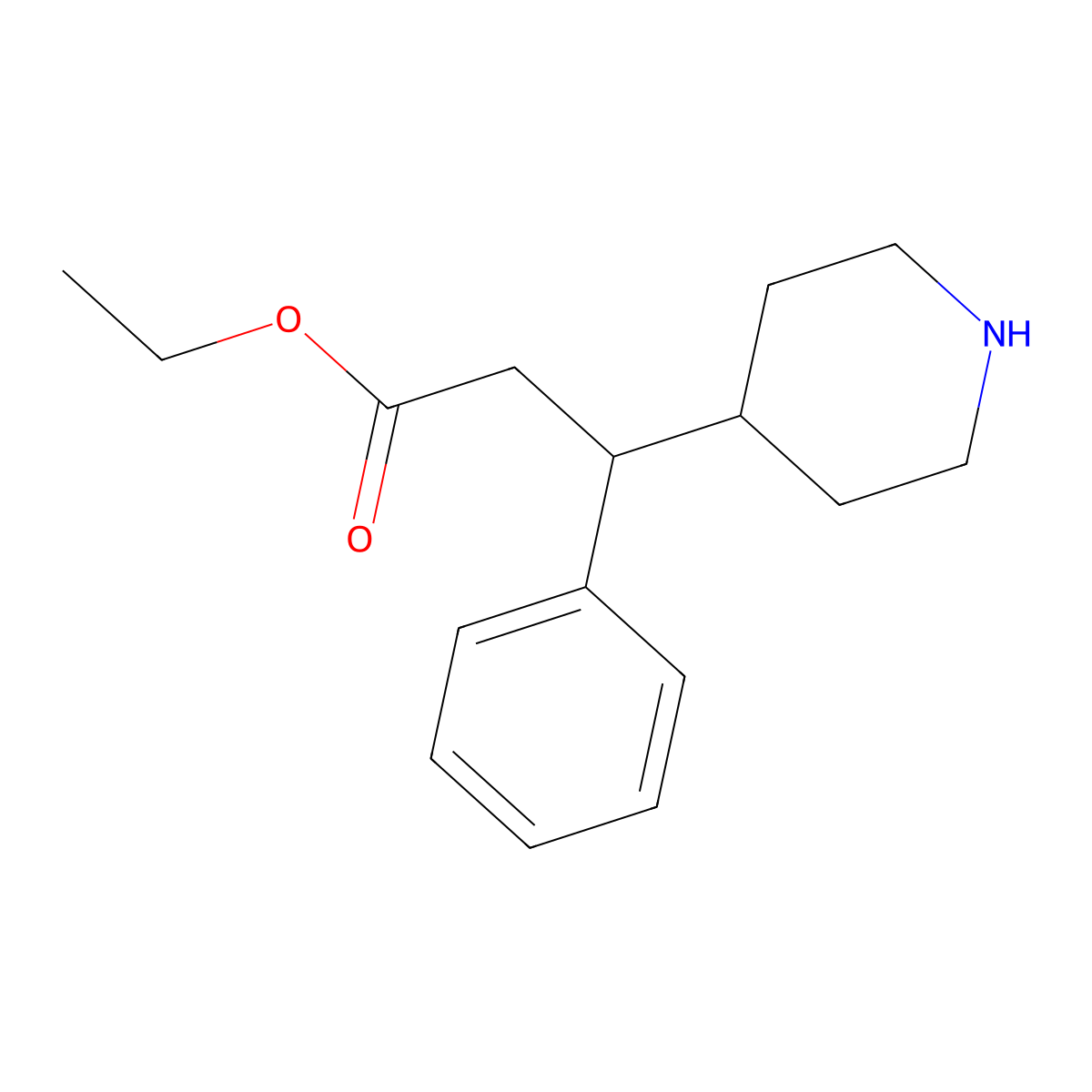 Ethyl 3-phenyl-3-(piperidin-4-YL)propanoate molecular structure, CAS 1016734-60-3