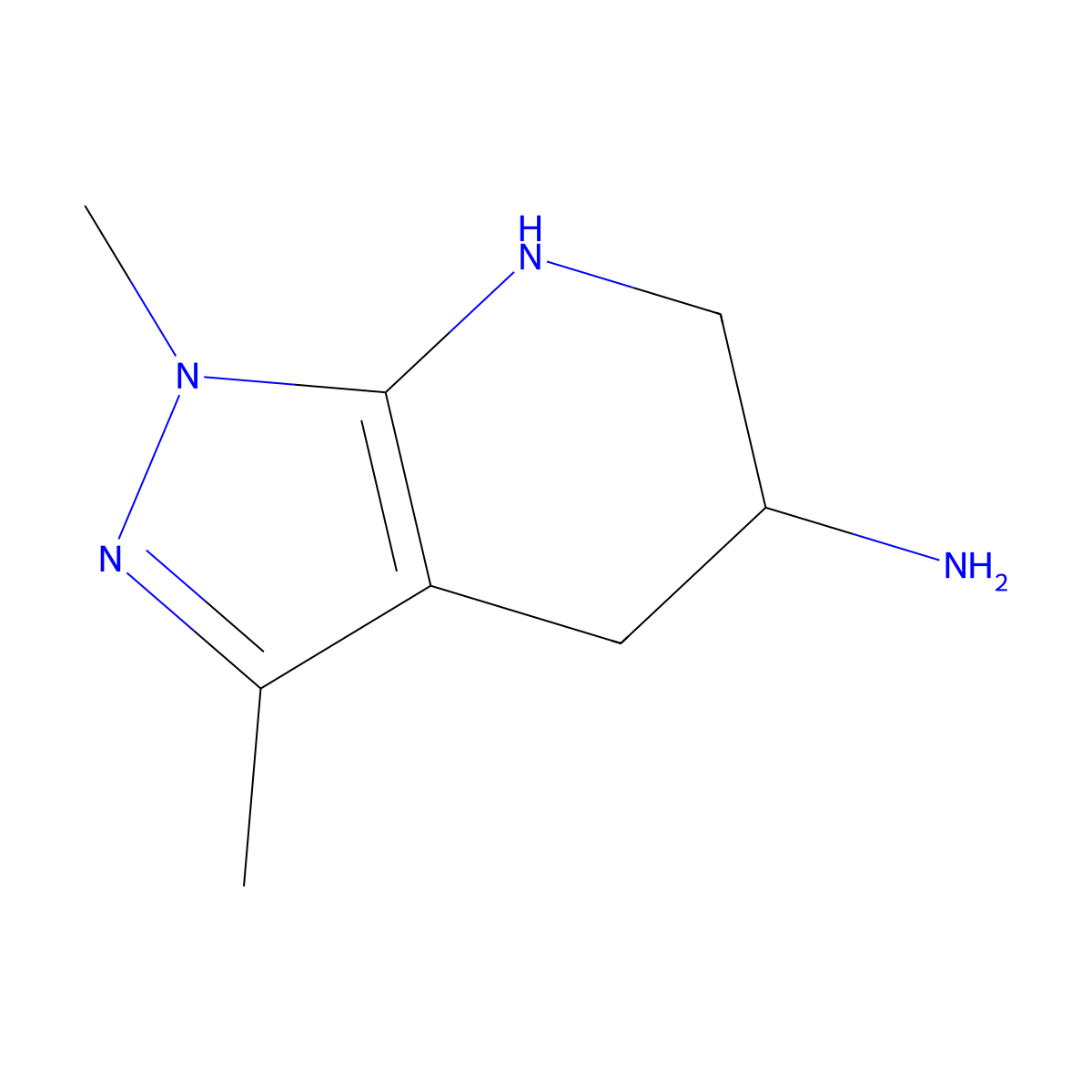 1,3-Dimethyl-1H,4H,5H,6H,7H-pyrazolo[3,4-B]pyridin-5-amine molecular structure, CAS 1016734-66-9