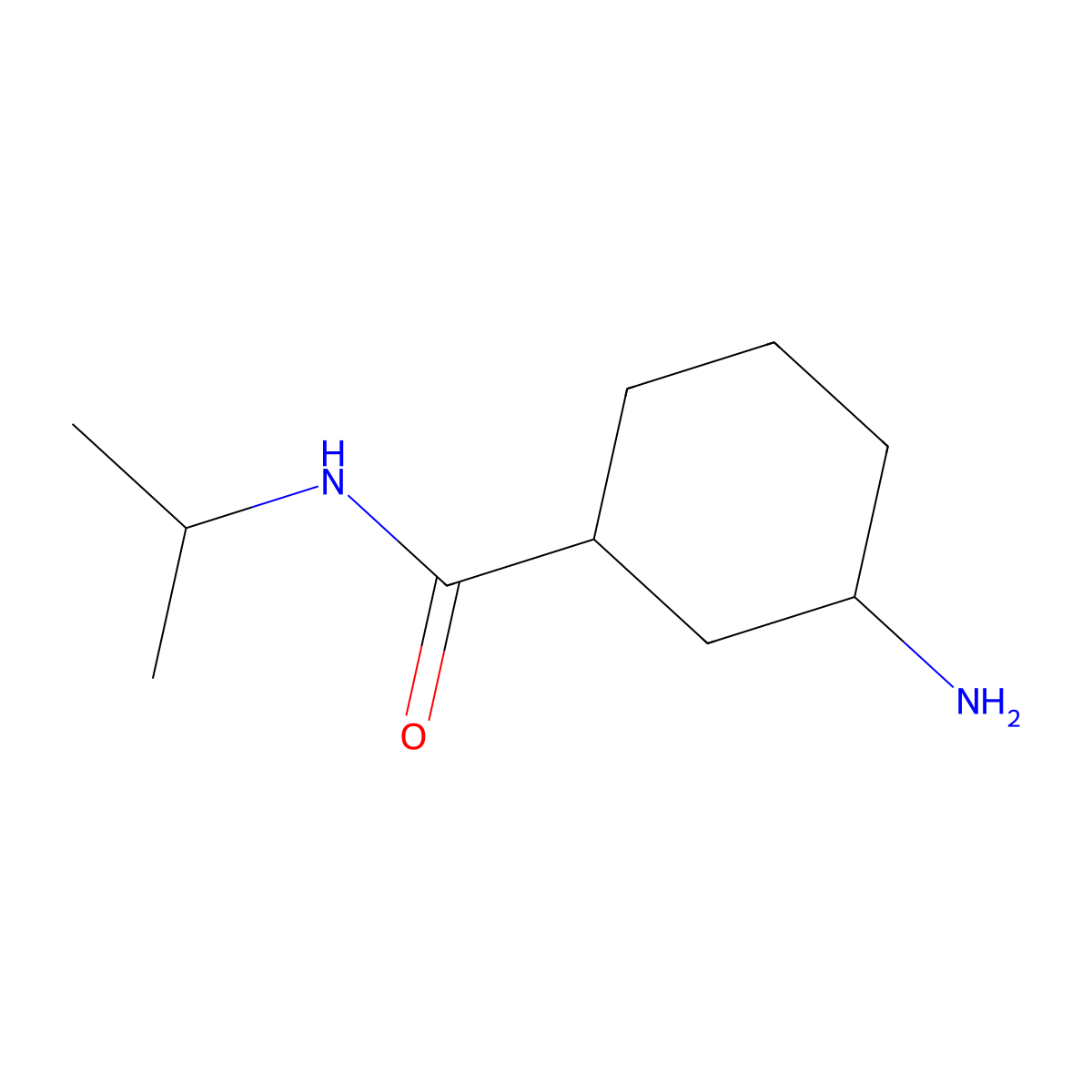 3-amino-N-(propan-2-yl)cyclohexane-1-carboxamide molecular structure, CAS 1016734-74-9