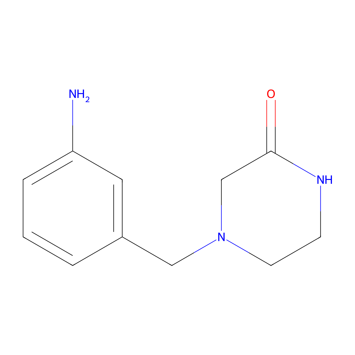 4-((3-Aminophenyl)methyl)piperazin-2-one molecular structure, CAS 1016734-75-0