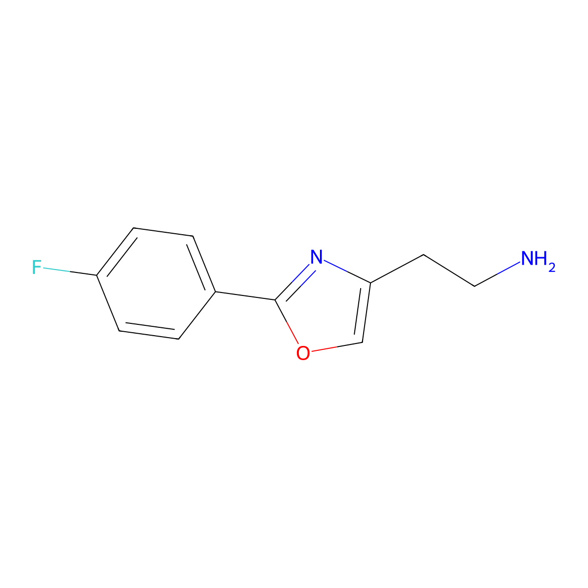 2-[2-(4-Fluorophenyl)-1,3-oxazol-4-YL]ethan-1-amine molecular structure, CAS 1016734-82-9