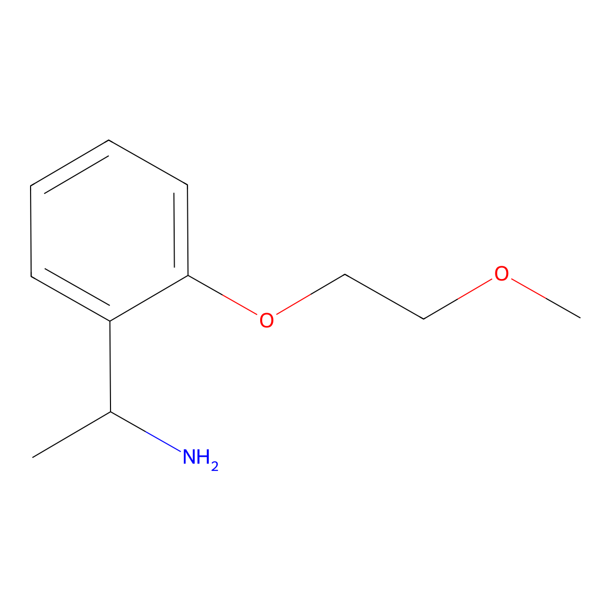 1-[2-(2-Methoxyethoxy)phenyl]ethan-1-amine molecular structure, CAS 1016735-05-9
