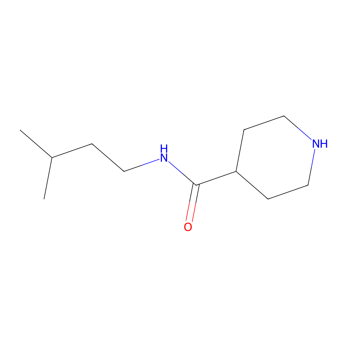 N-(3-Methylbutyl)piperidine-4-carboxamide molecular structure, CAS 1016735-36-6