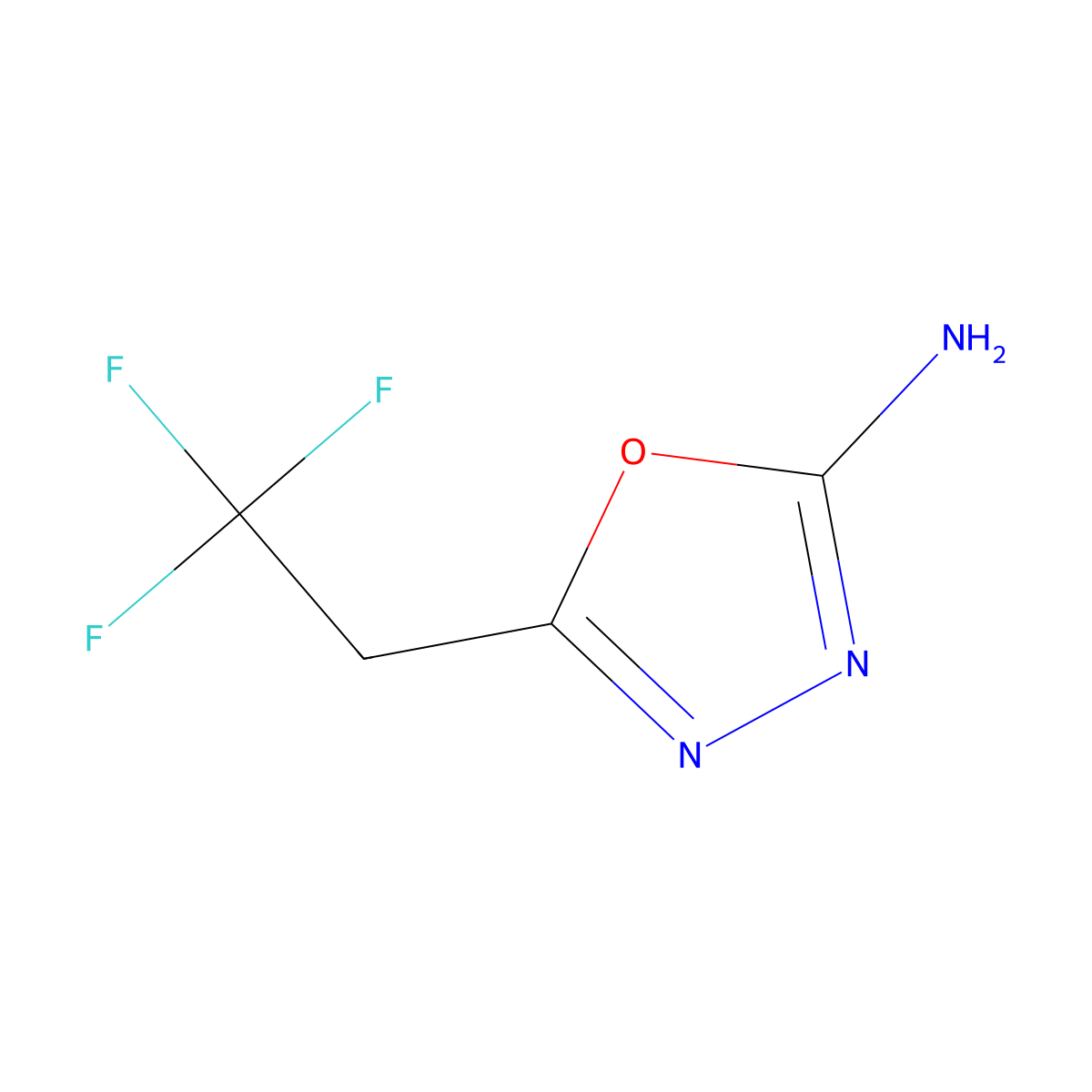5-(2,2,2-Trifluoroethyl)-1,3,4-oxadiazol-2-amine molecular structure, CAS 1016735-53-7