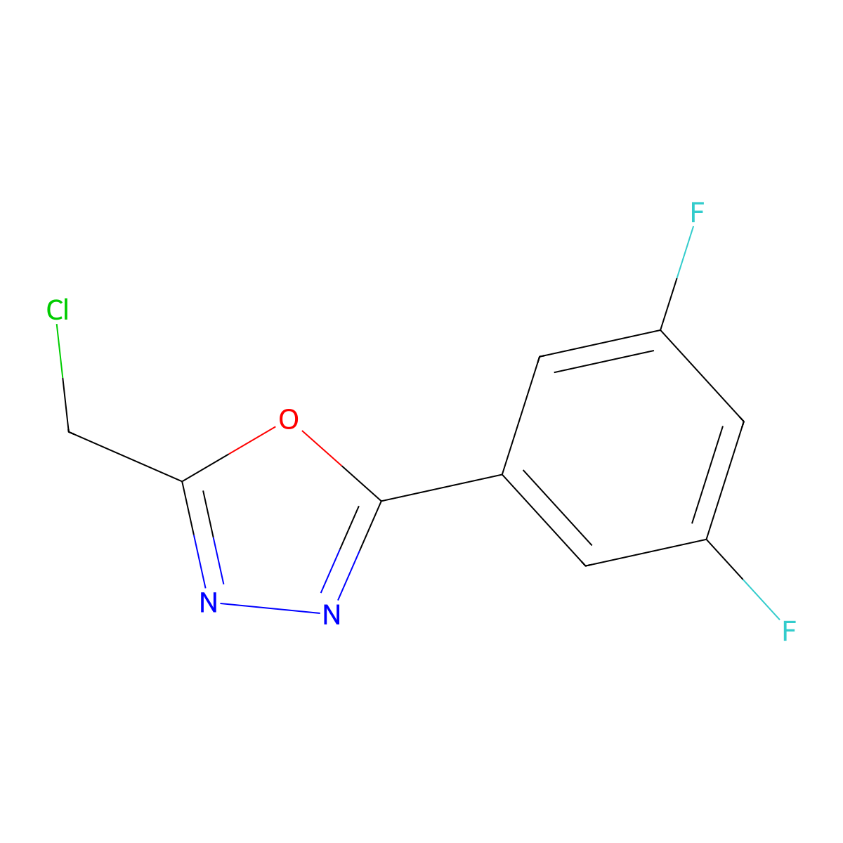 2-(Chloromethyl)-5-(3,5-difluorophenyl)-1,3,4-oxadiazole molecular structure, CAS 1016735-84-4
