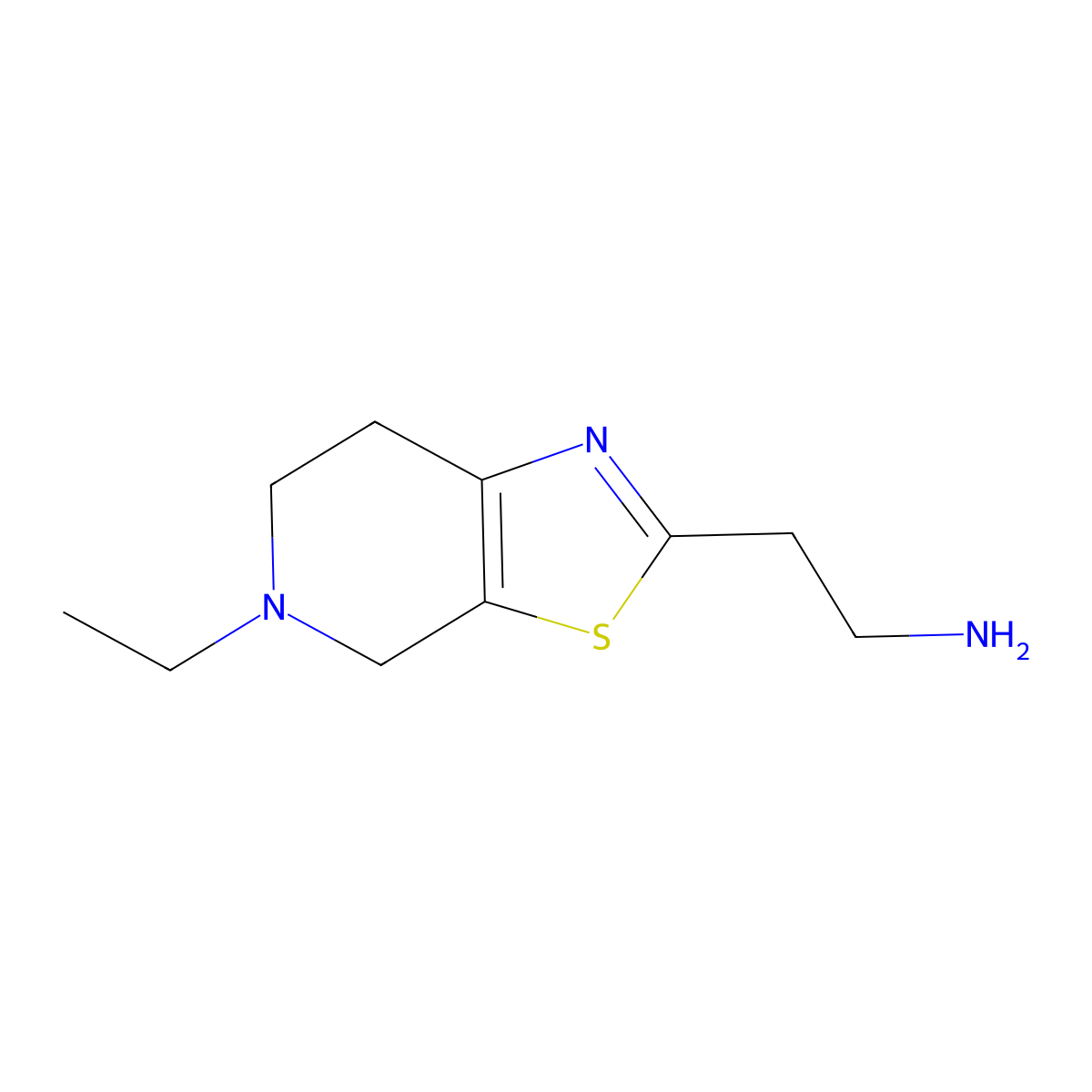 2-{5-ethyl-4H,5H,6H,7H-[1,3]thiazolo[5,4-c]pyridin-2-yl}ethan-1-amine molecular structure, CAS 1016735-89-9