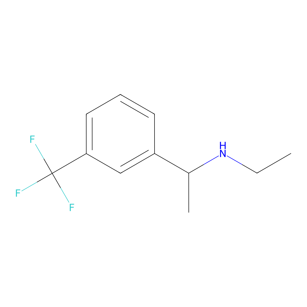 Ethyl({1-[3-(trifluoromethyl)phenyl]ethyl})amine molecular structure, CAS 1016736-30-3