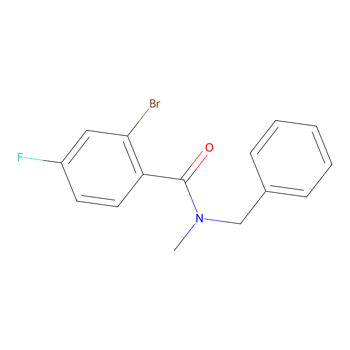 2-Bromo-4-fluoro-N-methyl-N-(phenylmethyl)benzamide molecular structure, CAS 1016736-46-1