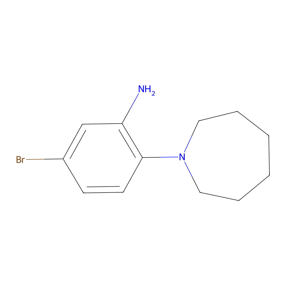 2-(Azepan-1-yl)-5-bromoaniline molecular structure, CAS 1016736-79-0