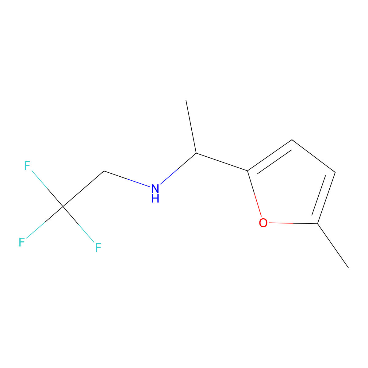 [1-(5-Methylfuran-2-YL)ethyl](2,2,2-trifluoroethyl)amine molecular structure, CAS 1016737-15-7