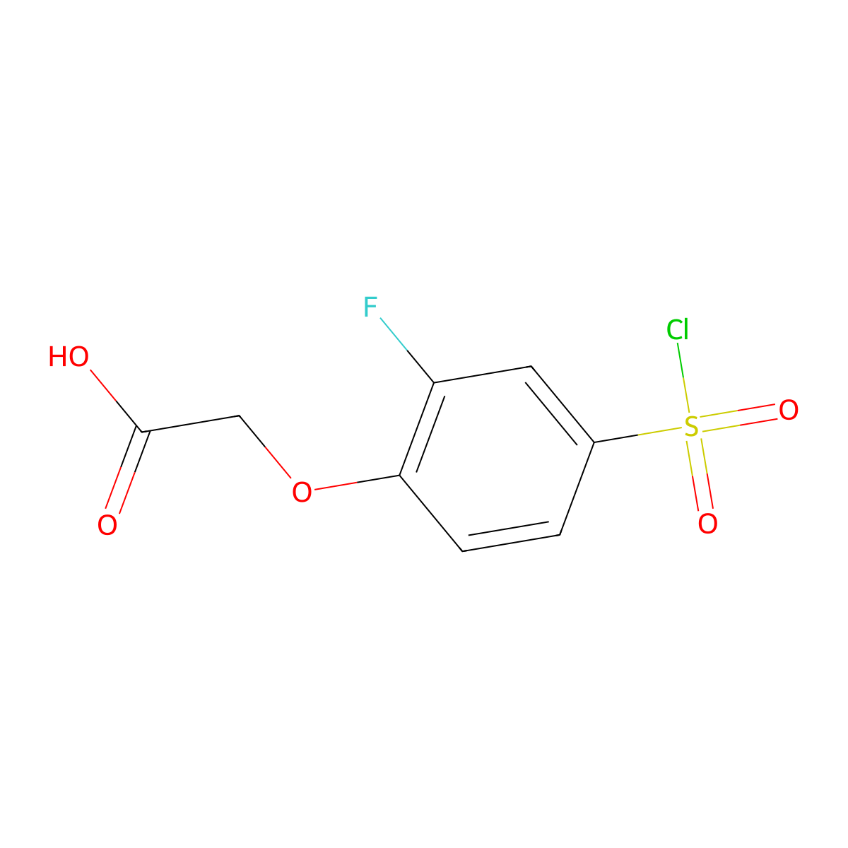 2-[4-(Chlorosulfonyl)-2-fluorophenoxy]acetic acid molecular structure, CAS 1016737-75-9