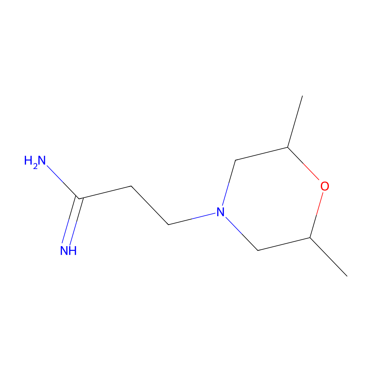 3-(2,6-Dimethylmorpholin-4-yl)propanamidine molecular structure, CAS 1016738-86-5