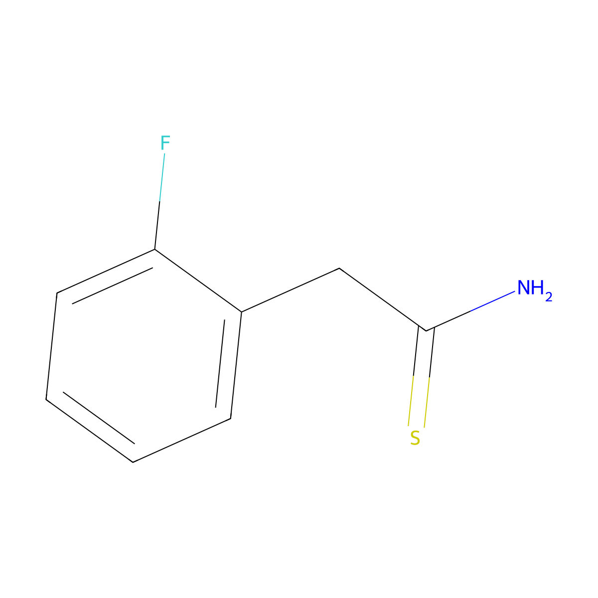 2-(2-Fluorophenyl)ethanethioamide molecular structure, CAS 1016739-02-8
