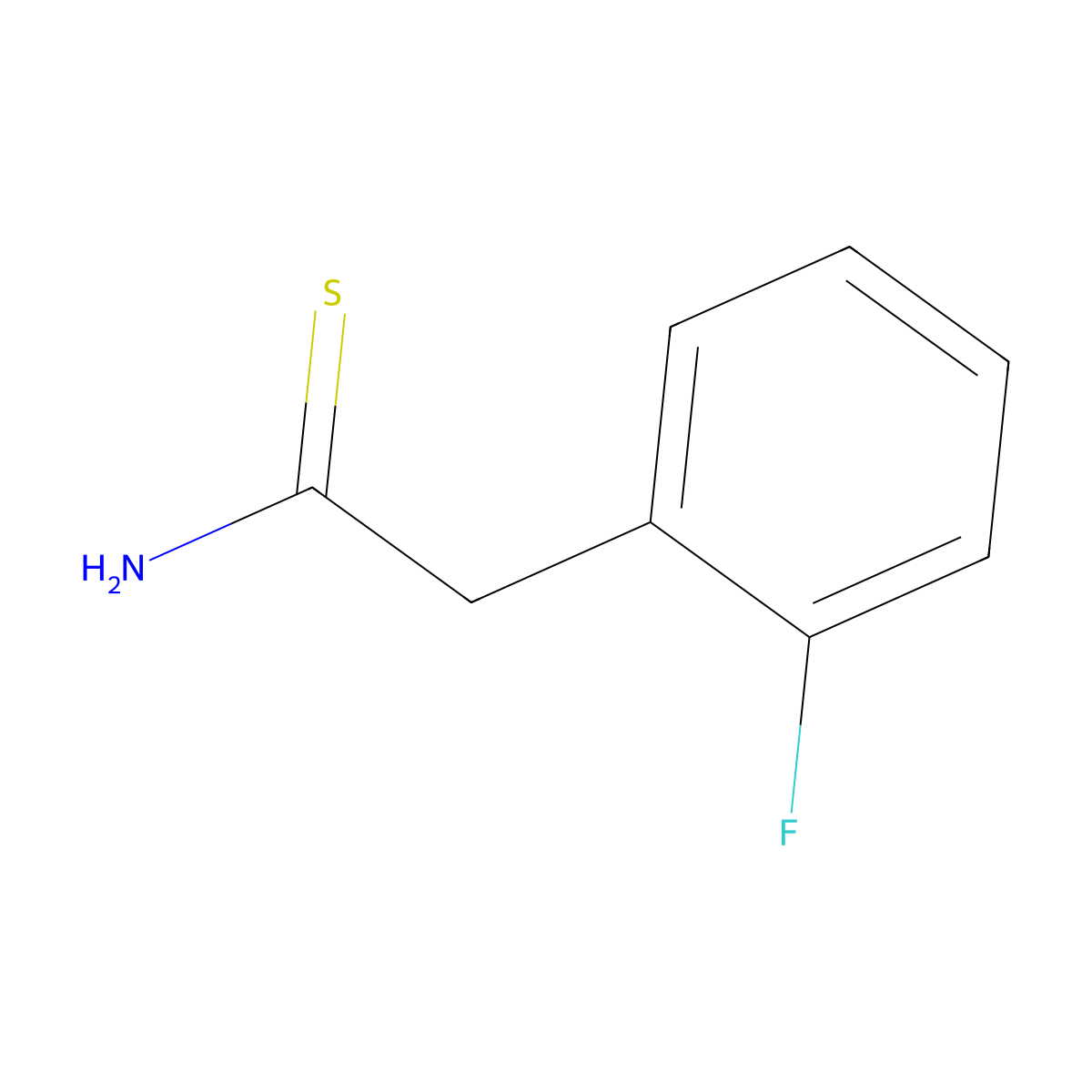 2-(2-Fluorophenyl)ethanethioamide molecular structure, CAS 1016739-02-8