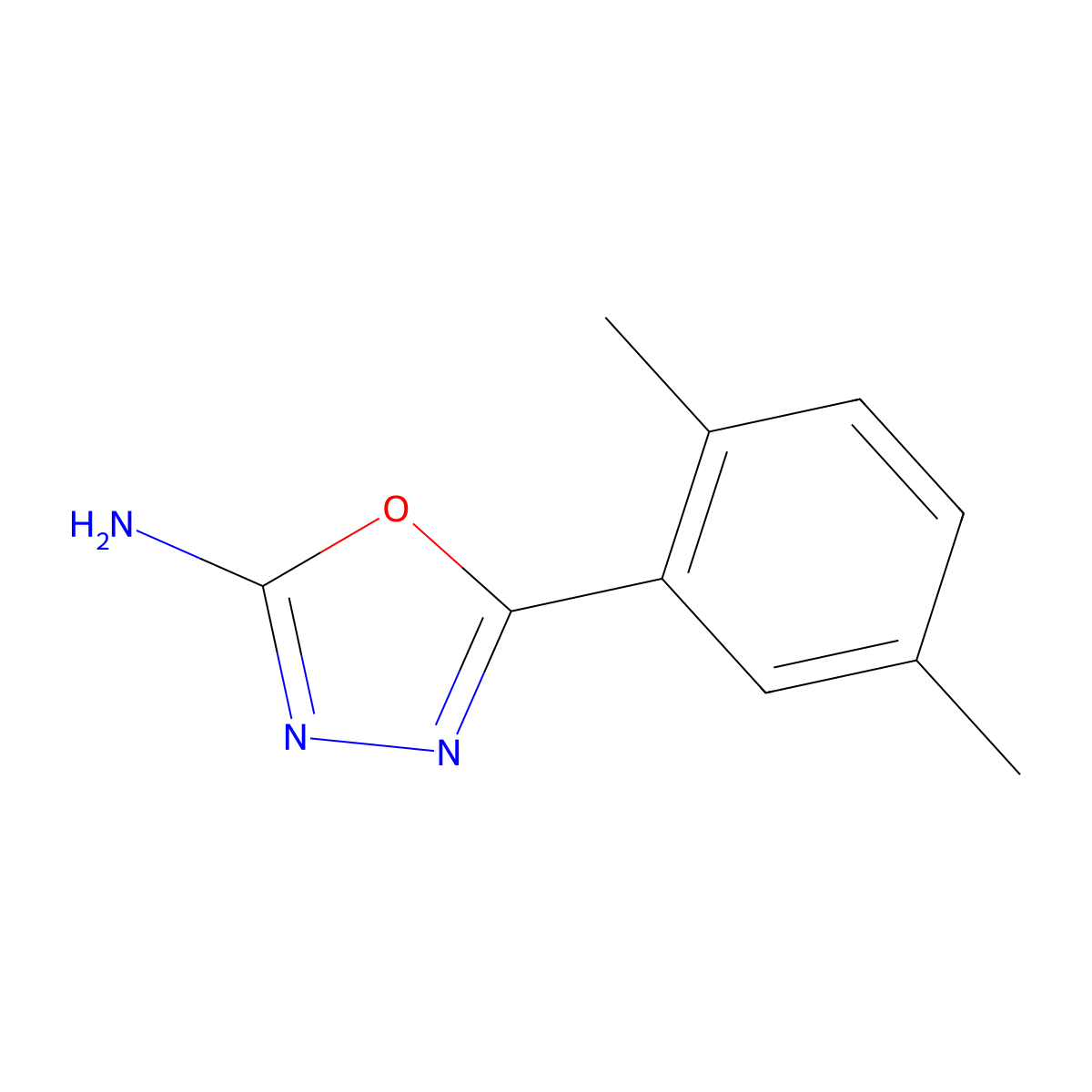 5-(2,5-Dimethylphenyl)-1,3,4-oxadiazol-2-amine molecular structure, CAS 1016739-03-9