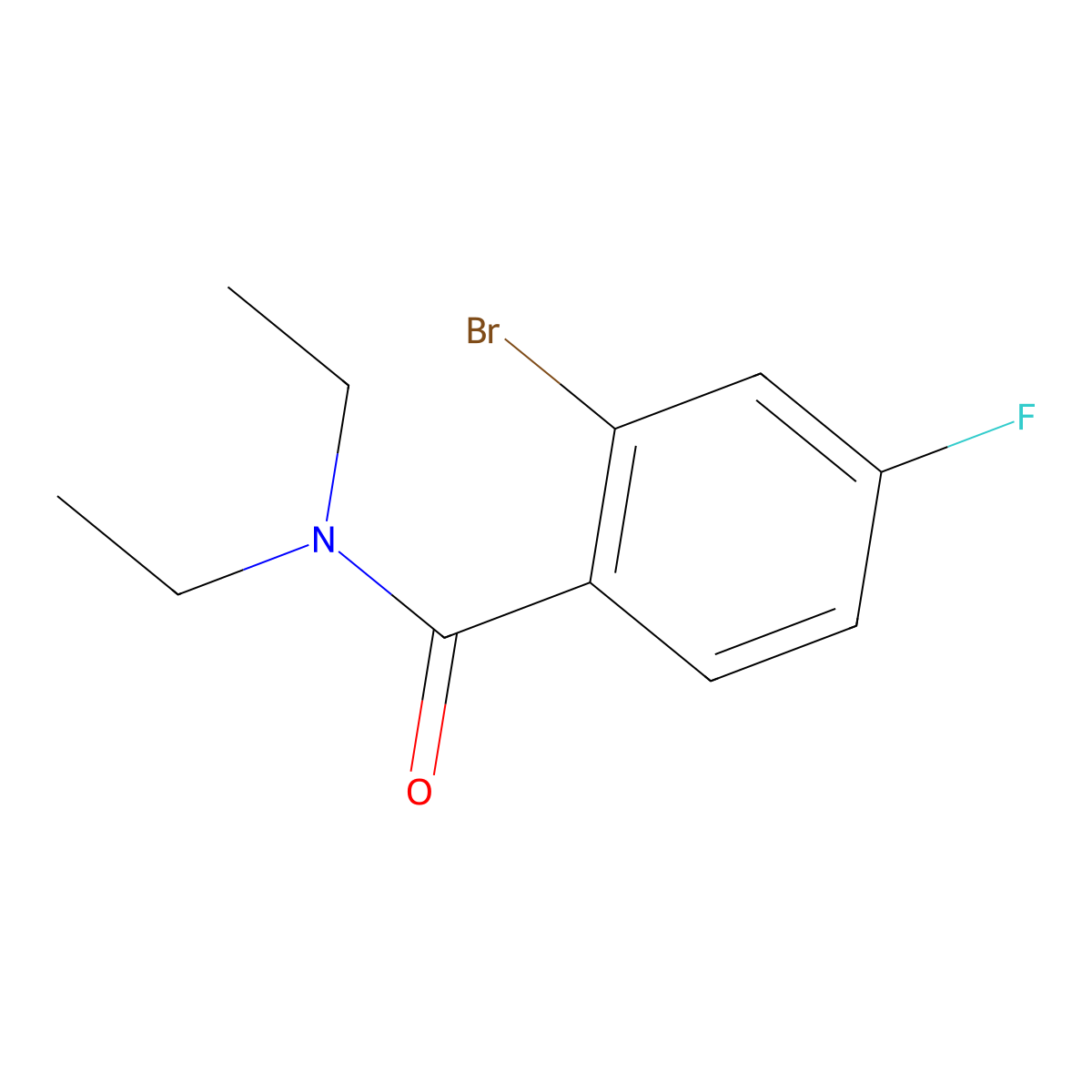 2-bromo-N,N-diethyl-4-fluorobenzamide molecular structure, CAS 1016740-75-2