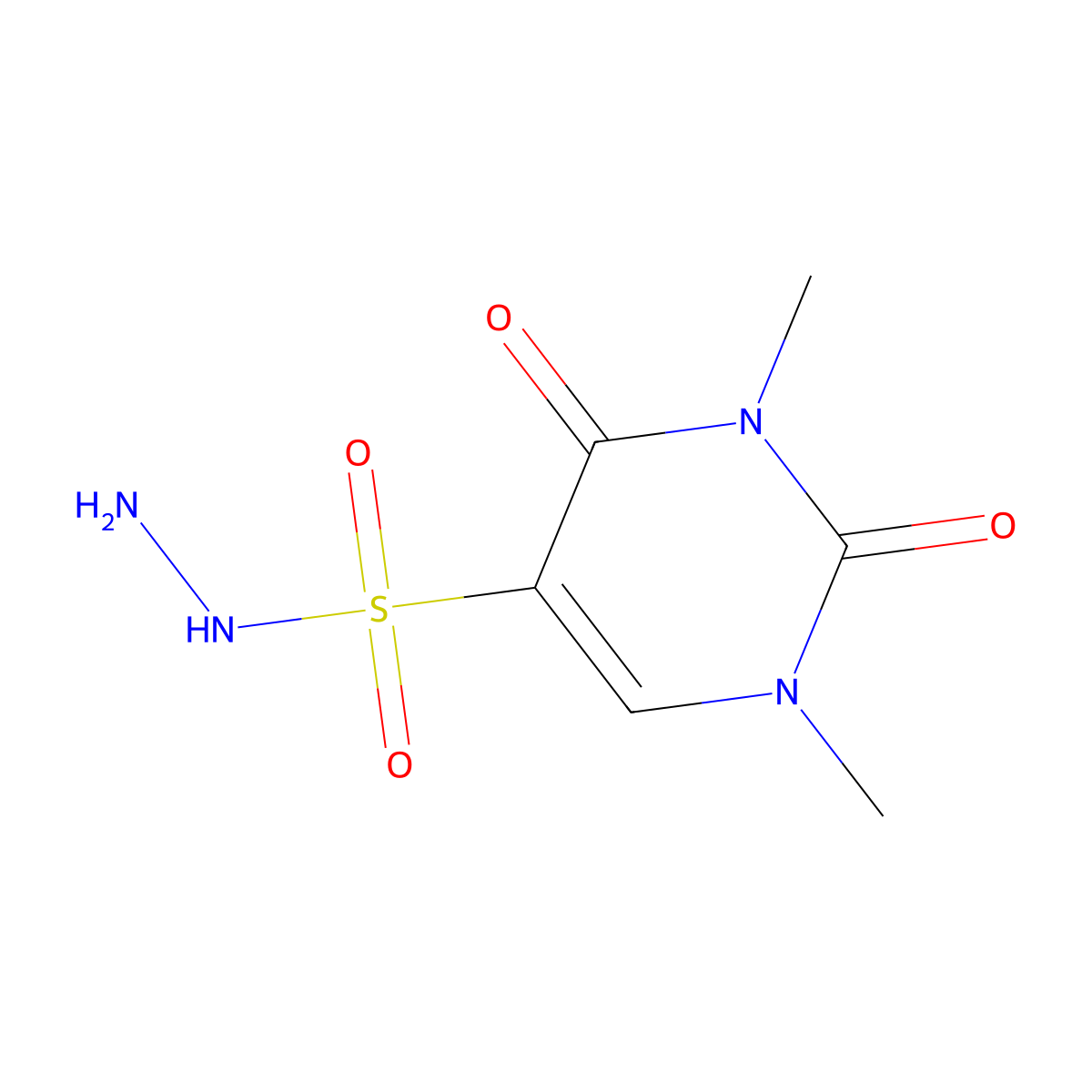 1,3-Dimethyl-2,4-dioxo-1,2,3,4-tetrahydropyrimidine-5-sulfonohydrazide molecular structure, CAS 1016740-83-2