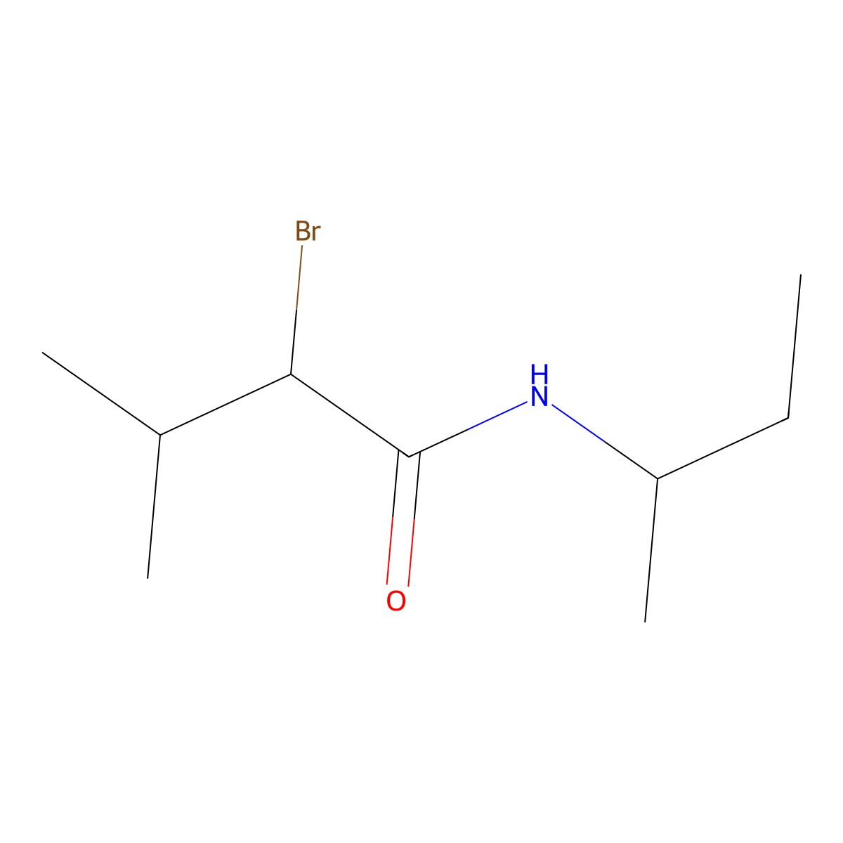 2-bromo-N-(butan-2-yl)-3-methylbutanamide molecular structure, CAS 1016740-90-1