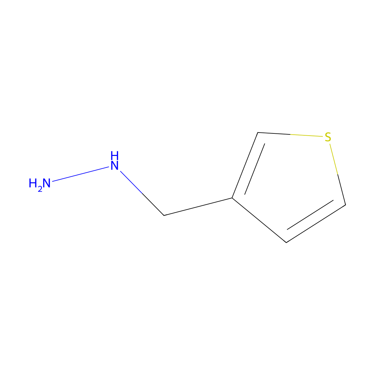 1-(Thiophen-3-ylmethyl)hydrazine molecular structure, CAS 1016741-21-1