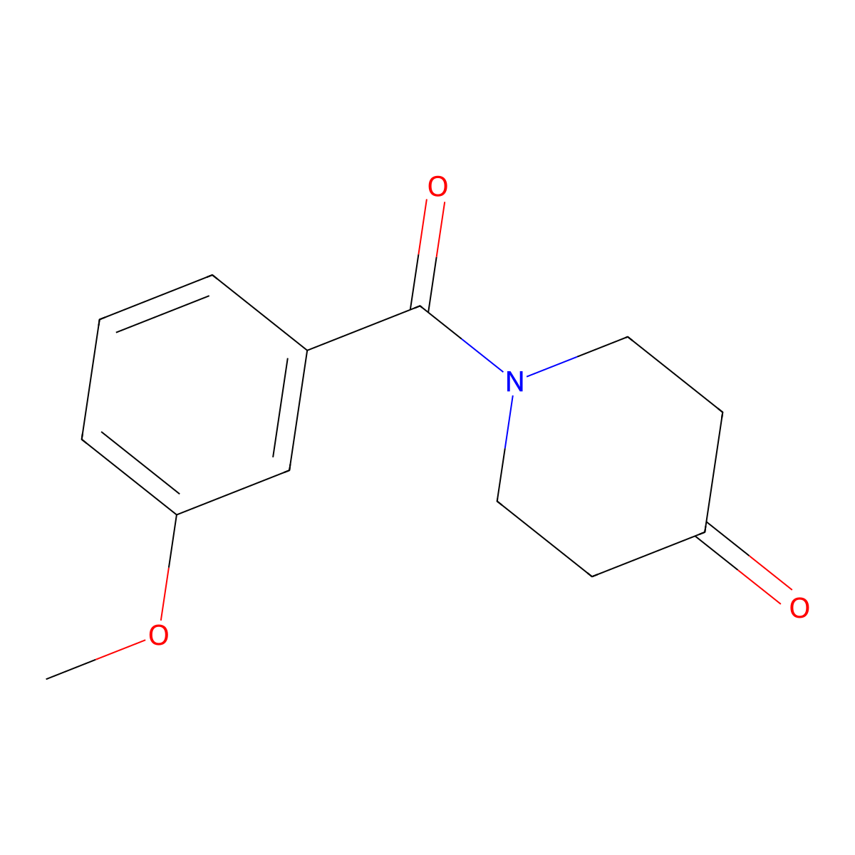 1-(3-Methoxybenzoyl)piperidin-4-one molecular structure, CAS 1016741-90-4