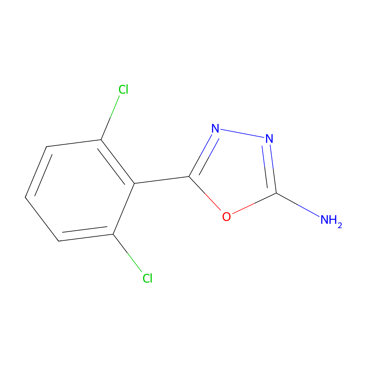 5-(2,6-Dichlorophenyl)-1,3,4-oxadiazol-2-amine molecular structure, CAS 1016742-03-2