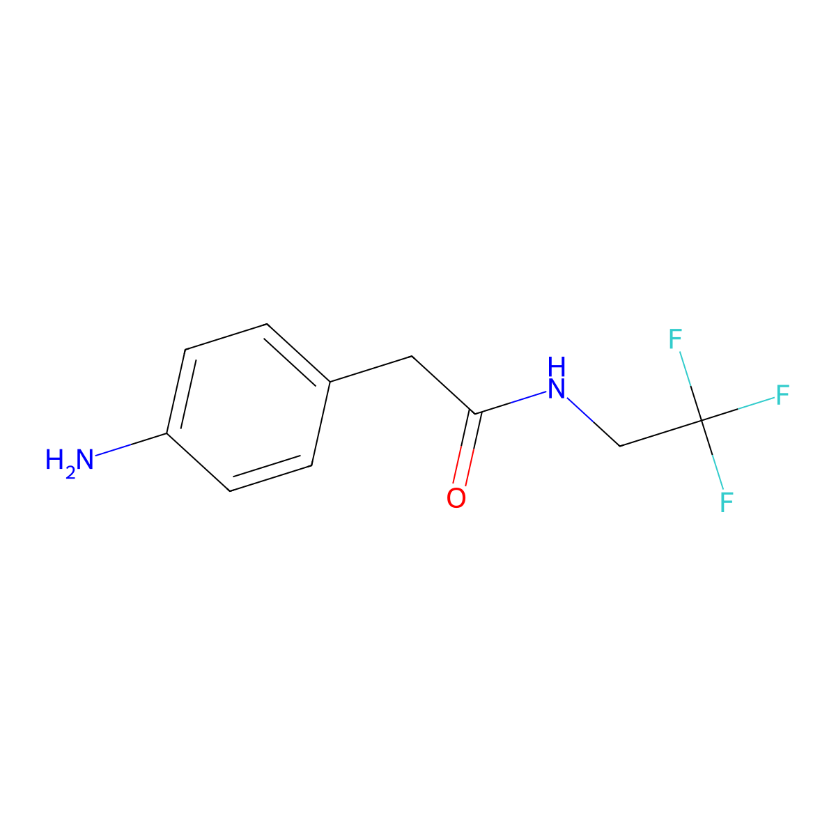 2-(4-aminophenyl)-N-(2,2,2-trifluoroethyl)acetamide molecular structure, CAS 1016742-53-2