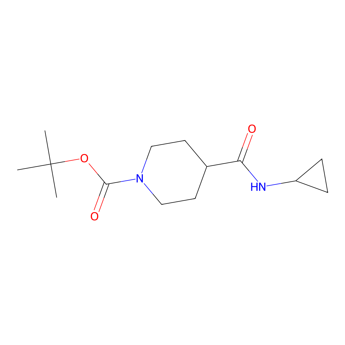 tert-Butyl 4-(cyclopropylcarbamoyl)piperidine-1-carboxylate molecular structure, CAS 1016743-04-6