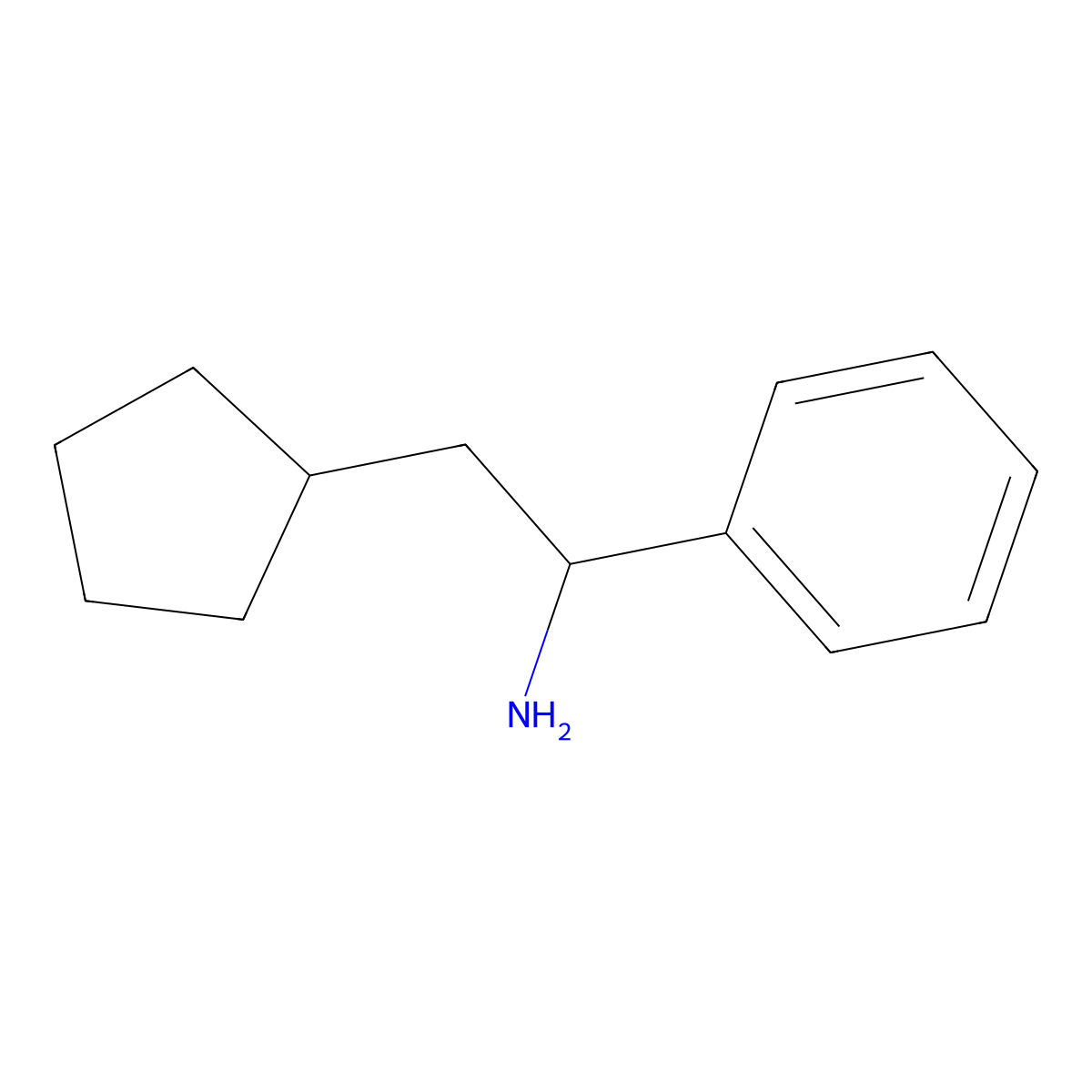 2-Cyclopentyl-1-phenylethan-1-amine molecular structure, CAS 1016743-07-9