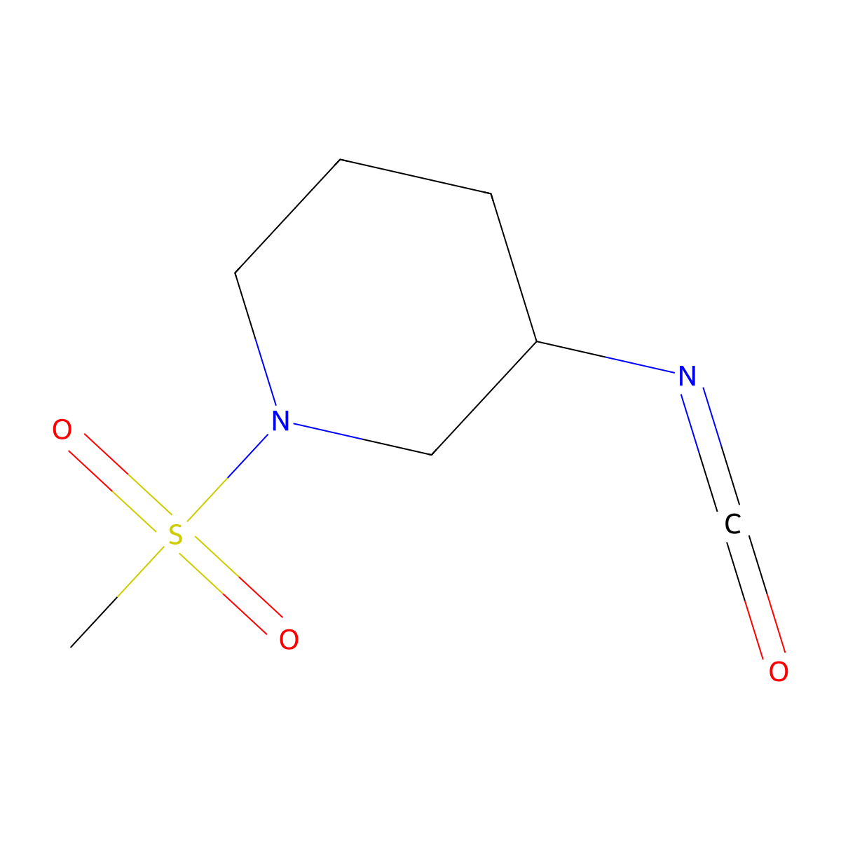 3-Isocyanato-1-methanesulfonylpiperidine molecular structure, CAS 1016743-24-0