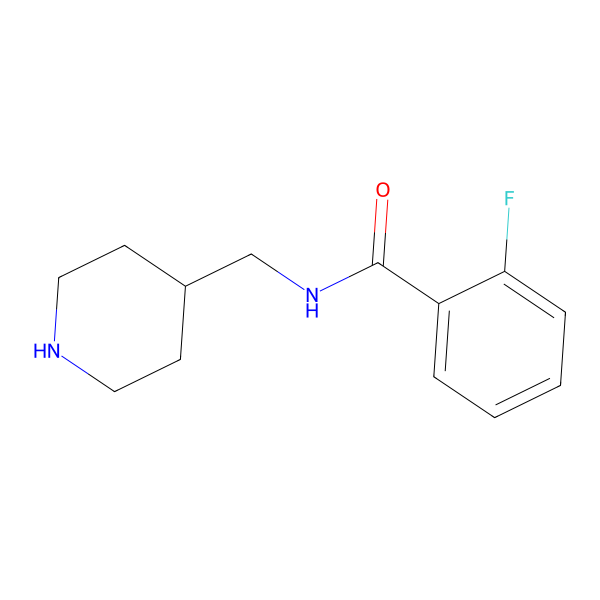 2-Fluoro-N-(piperidin-4-ylmethyl)benzamide molecular structure, CAS 1016743-73-9
