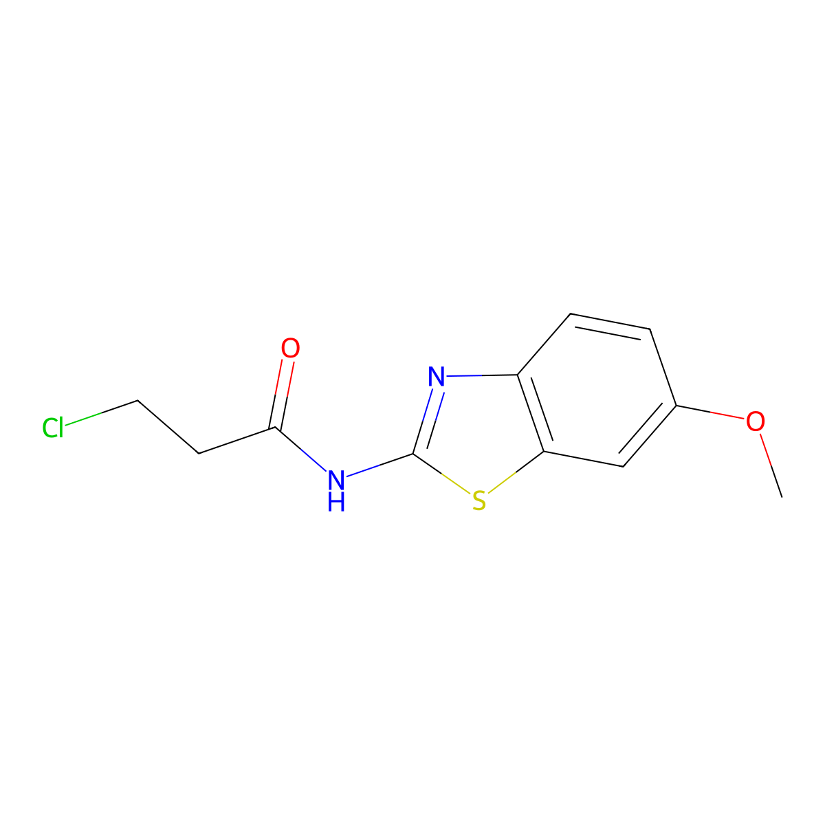 3-Chloro-N-(6-methoxy-1,3-benzothiazol-2-YL)propanamide molecular structure, CAS 1016743-82-0