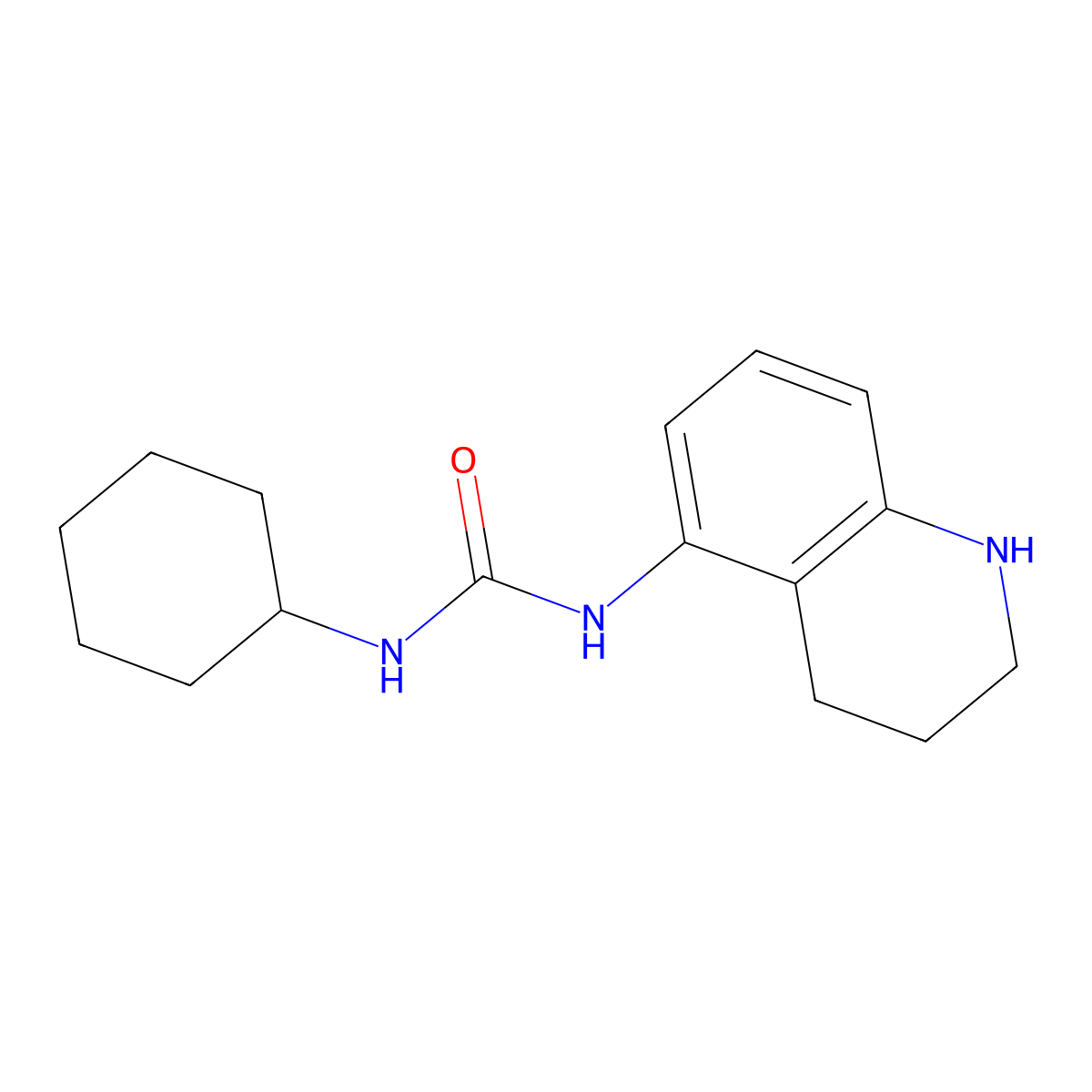3-Cyclohexyl-1-(1,2,3,4-tetrahydroquinolin-5-yl)urea molecular structure, CAS 1016743-88-6