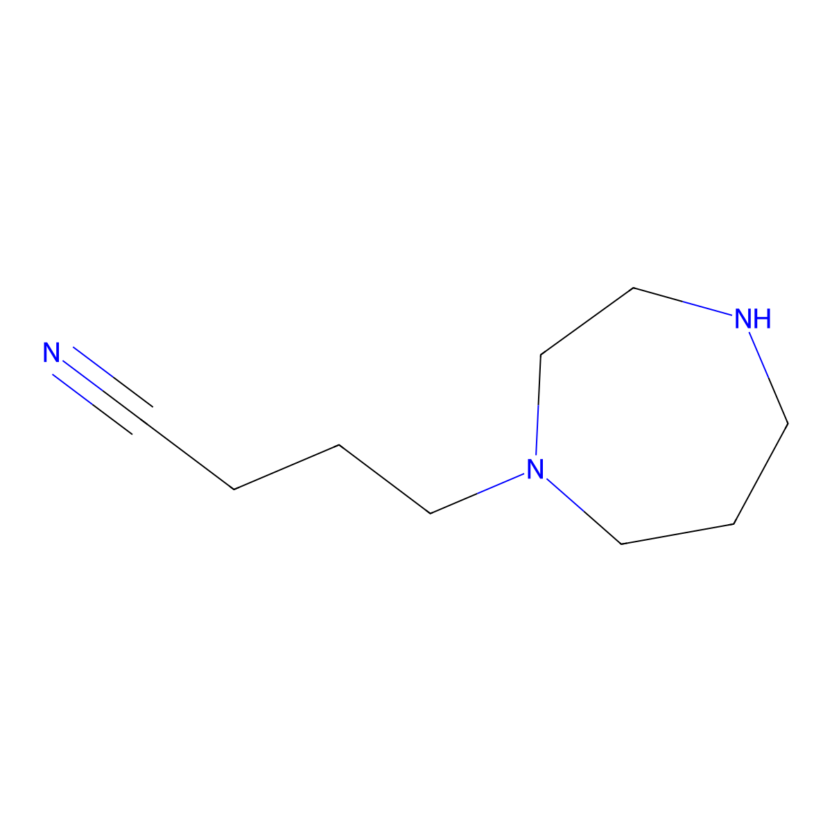 4-(1,4-Diazepan-1-YL)butanenitrile molecular structure, CAS 1016744-05-0