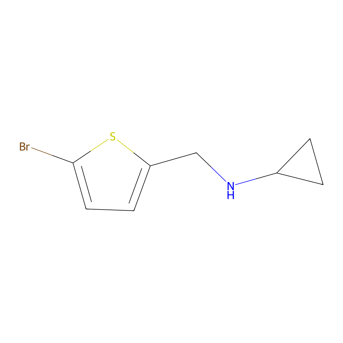 N-[(5-Bromothiophen-2-YL)methyl]cyclopropanamine molecular structure, CAS 1016744-09-4