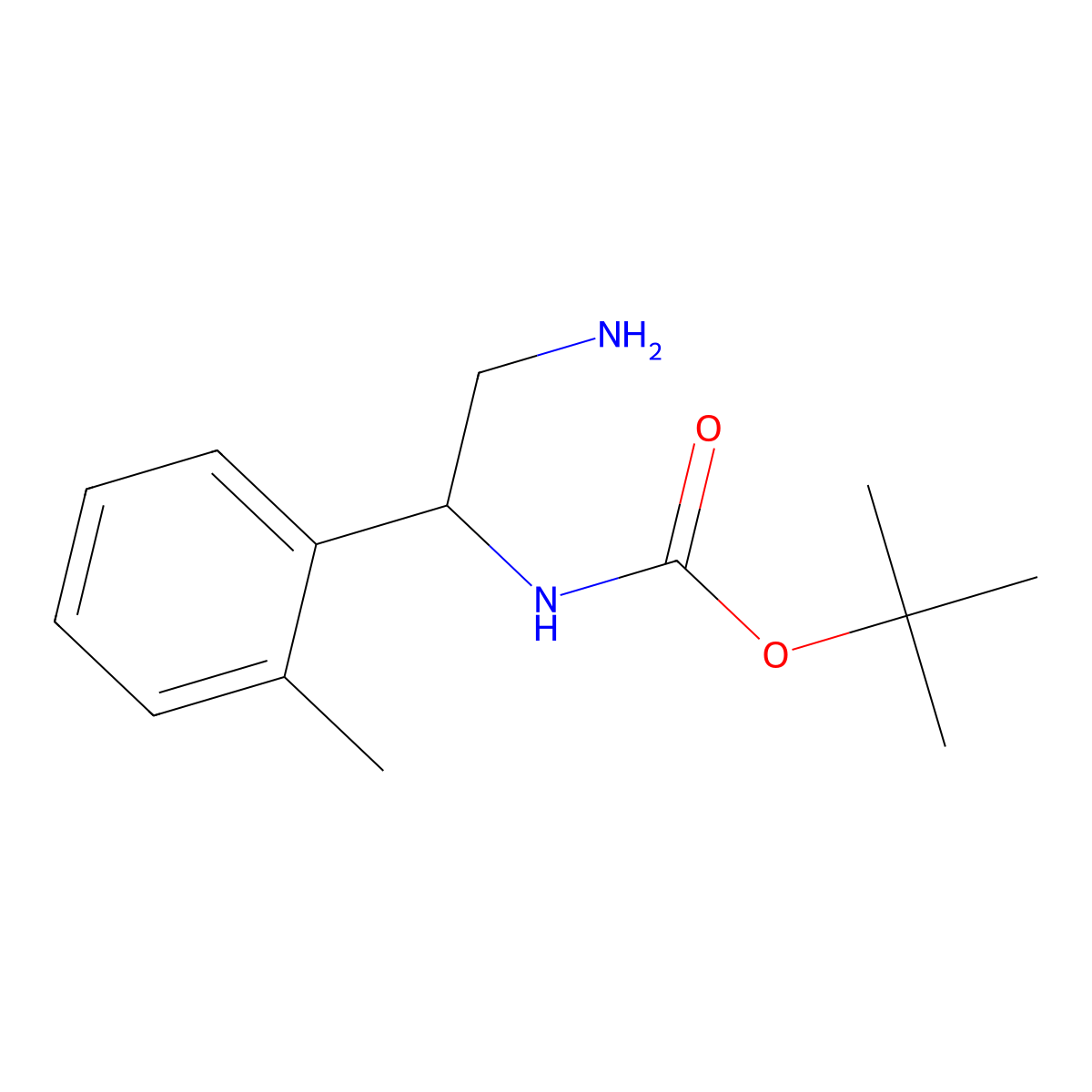 tert-butyl N-[2-amino-1-(2-methylphenyl)ethyl]carbamate molecular structure, CAS 1016744-10-7