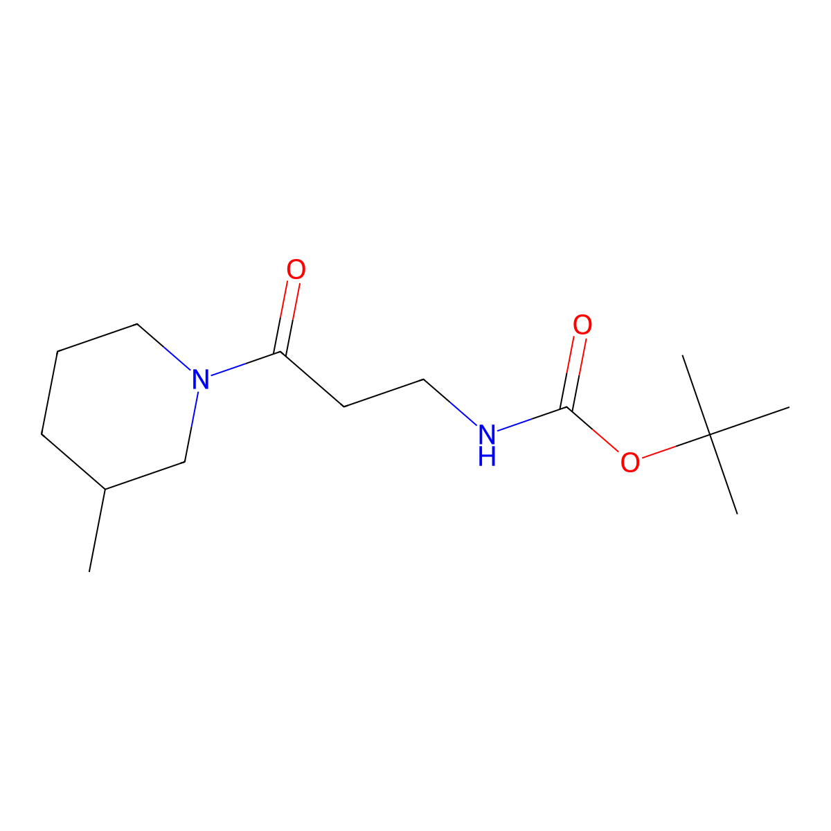 tert-butyl N-[3-(3-methylpiperidin-1-yl)-3-oxopropyl]carbamate molecular structure, CAS 1016744-33-4