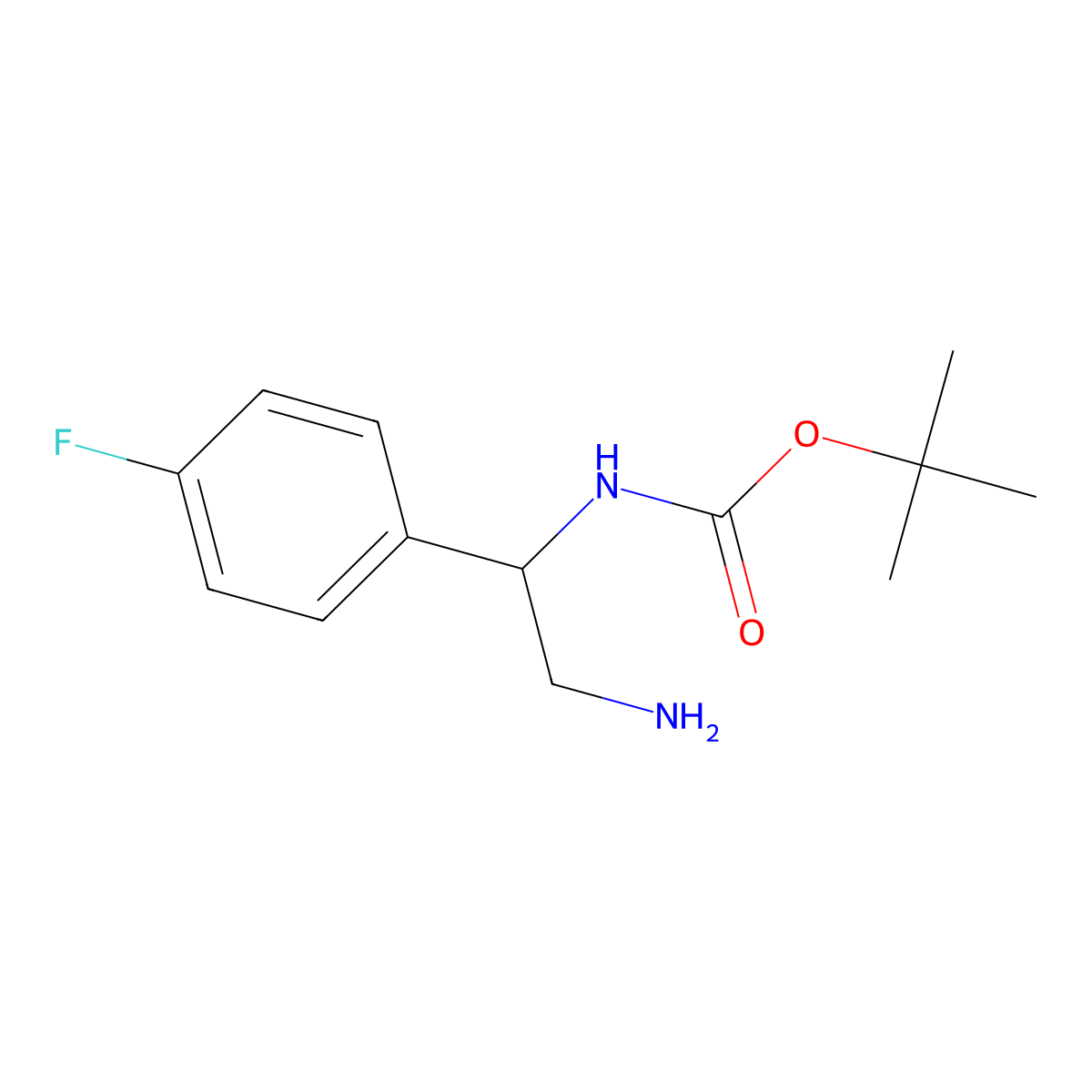 tert-butyl N-[2-amino-1-(4-fluorophenyl)ethyl]carbamate molecular structure, CAS 1016744-37-8
