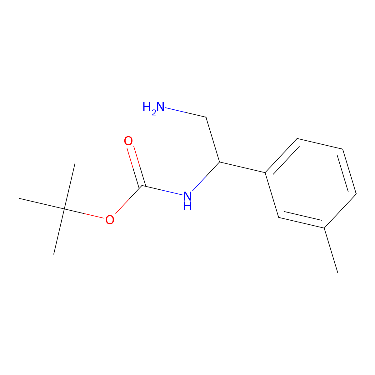 tert-butyl N-(2-amino-1-(3-methylphenyl)ethyl)carbamate molecular structure, CAS 1016744-68-5