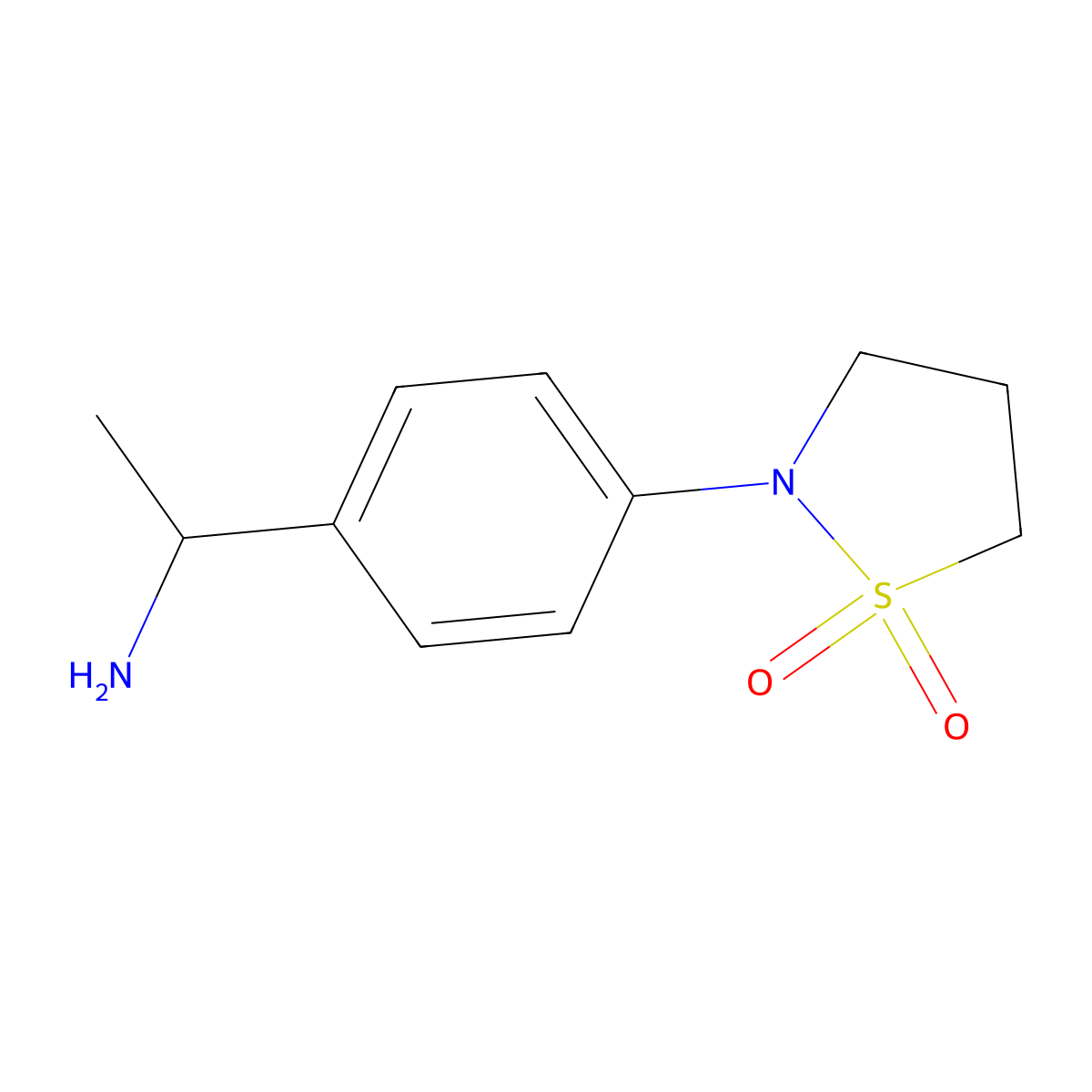2-[4-(1-Aminoethyl)phenyl]-1lambda6,2-thiazolidine-1,1-dione molecular structure, CAS 1016744-86-7