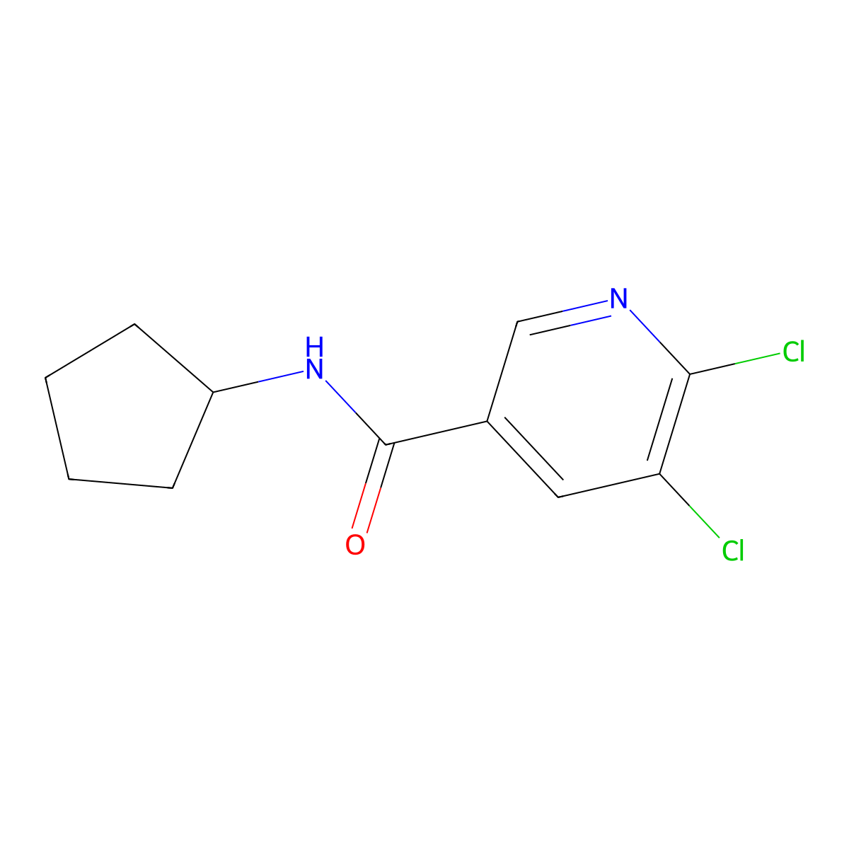 5,6-dichloro-N-cyclopentylpyridine-3-carboxamide molecular structure, CAS 1016744-99-2